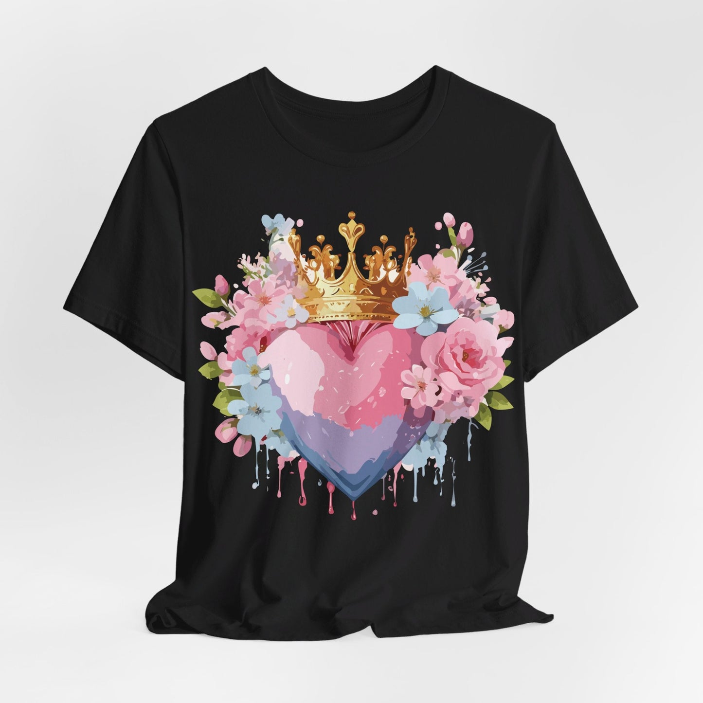 Valentine Day Graphic Unisex 100 Cotton Vintage Artwork with Love and Flower Design Tee 18