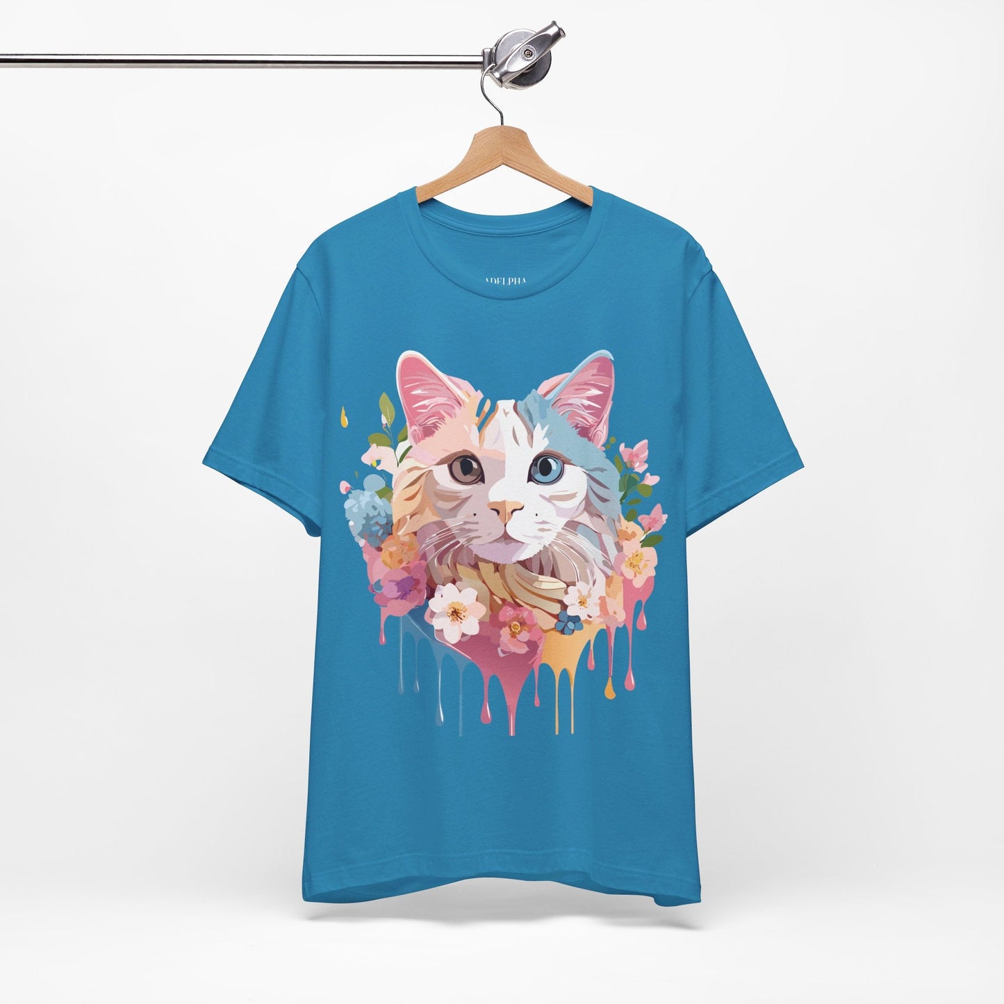 Cat Graphic Tee Unisex Short Sleeve Shirt Featuring Vintage Adelpha Artwork