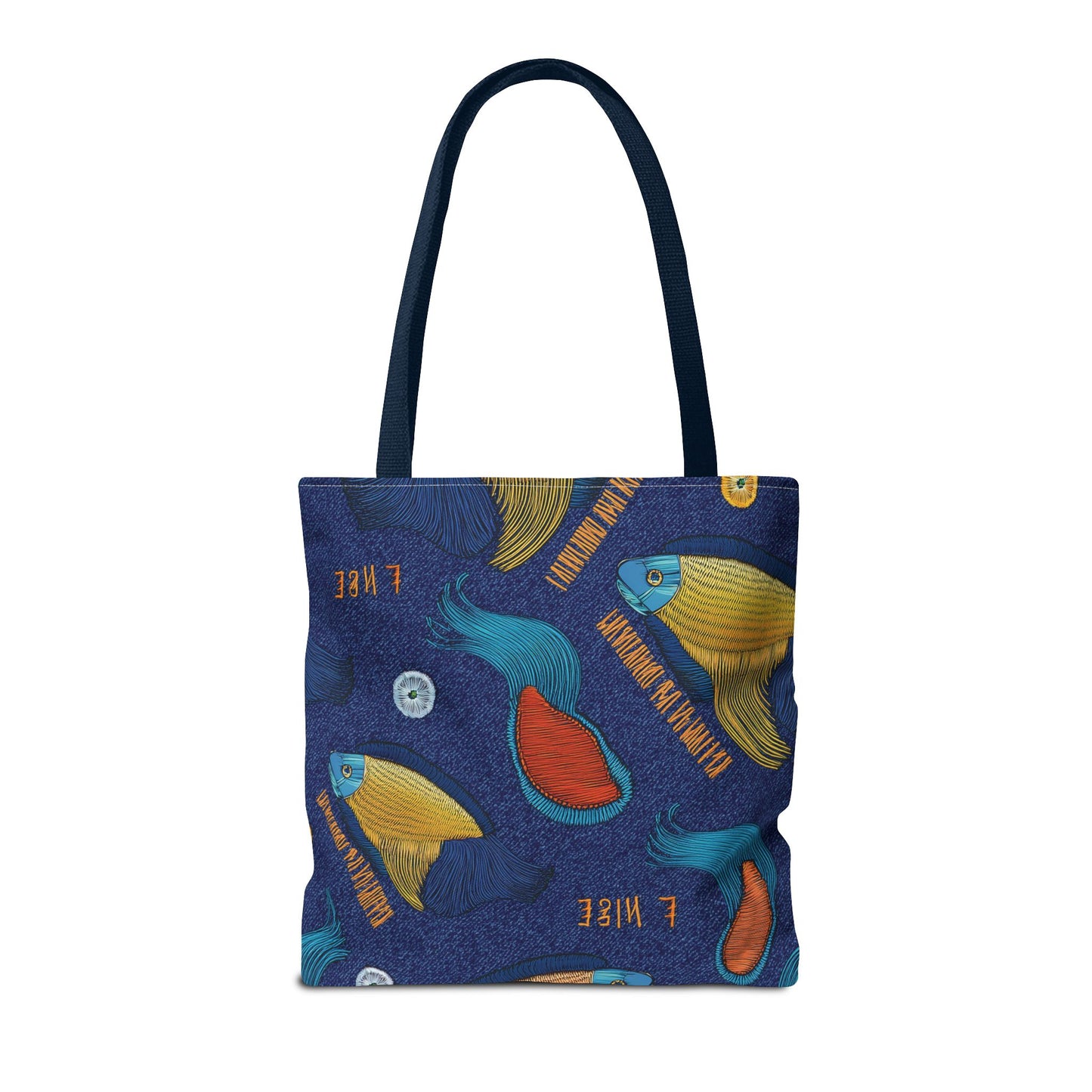 Denim Fabric Imitation Print Unisex Canvas Bag Poly Spun 3 Sizes Tote Bag 193