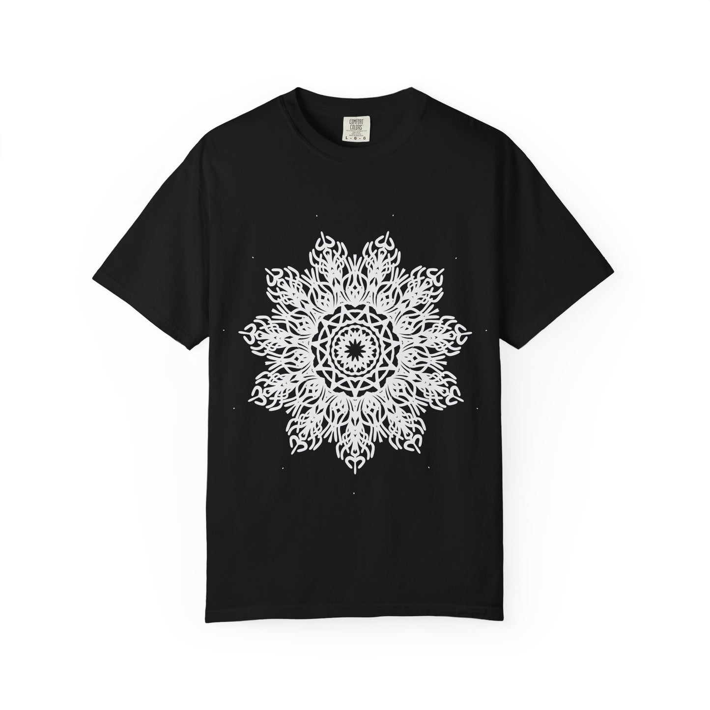 Unisex Garment Dyed Cotton T-Shirt with Mandala Graphic Design