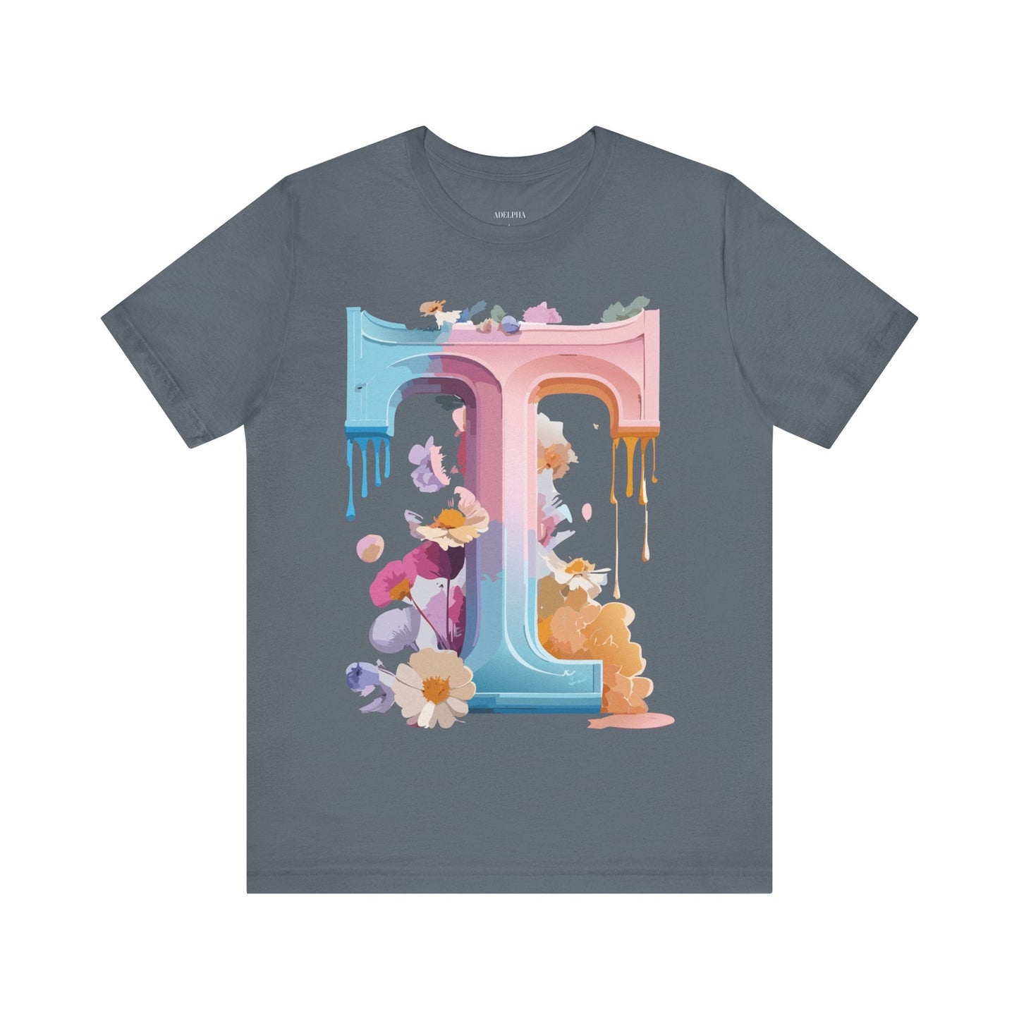 Unisex Graphic Letter T Shirt by Adelpha Vintage Inspired Art Tee Short Sleeve Premium