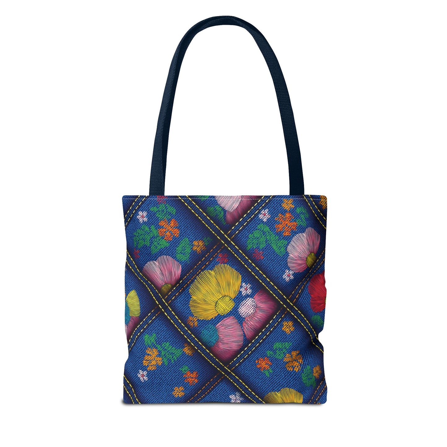 Denim Fabric Imitation Print Unisex Canvas Bag Poly Spun 3 Sizes Tote Bag 132