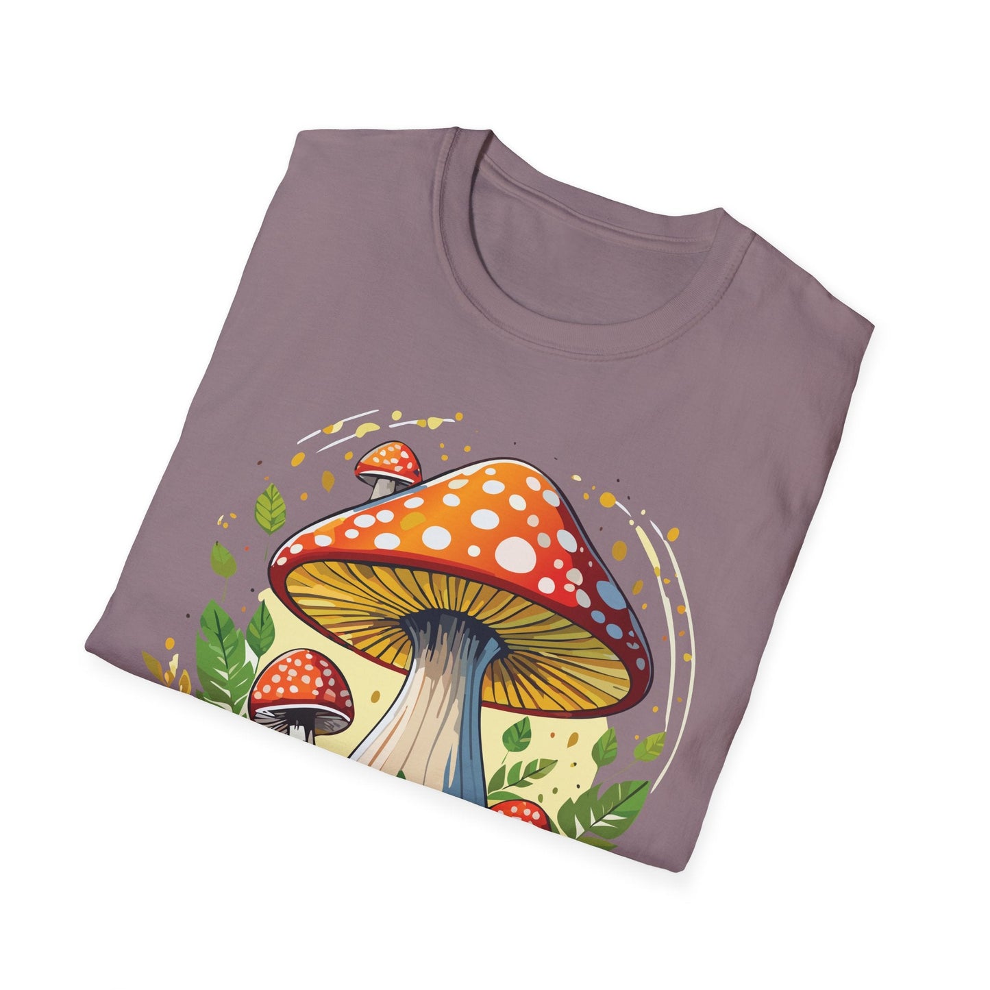 Funny Mashroom Graphic Unisex Softstyle Cotton With Cartoon Illustration Design 19