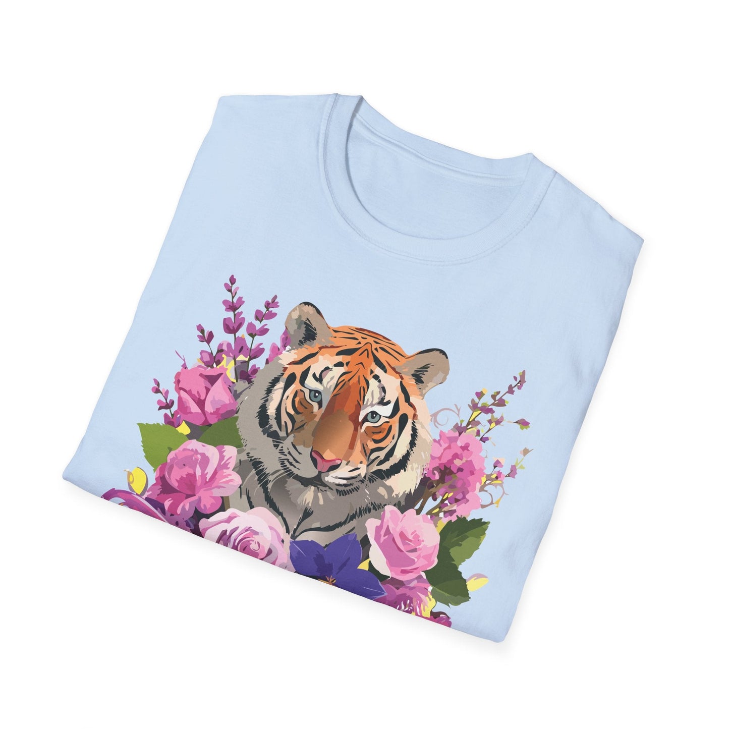 Tiger Print Shirt Unisex Animal Tee Softstyle Gildan 64000 Cotton