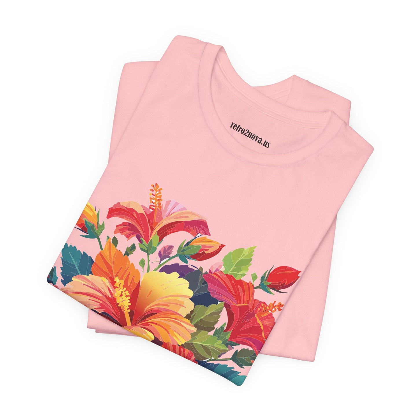 Retro2Nova Floral Shirt Unisex Jersey Short Sleeve Tee From Flowers Collection Bold Vibrant Design
