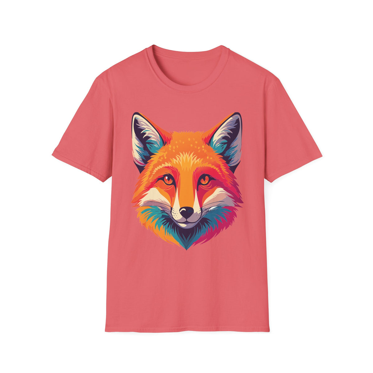 Colorful Fox Illustration T-Shirt | Vibrant Pop Art Fox Tee