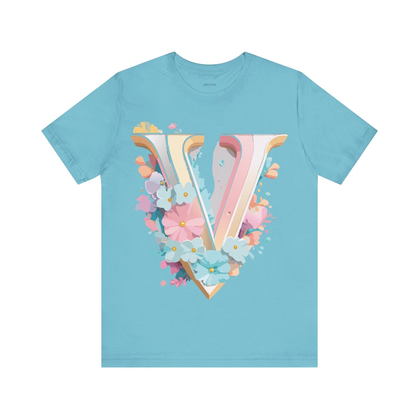 Adelpha Letter V Shirt Graphic Tee Unisex Jersey Short Sleeve Vintage Inspired Design