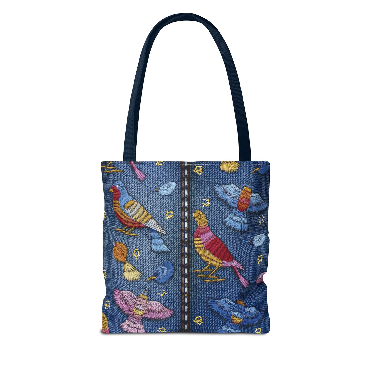 Denim Fabric Imitation Print Unisex Canvas Bag Poly Spun 3 Sizes Tote Bag 194-8