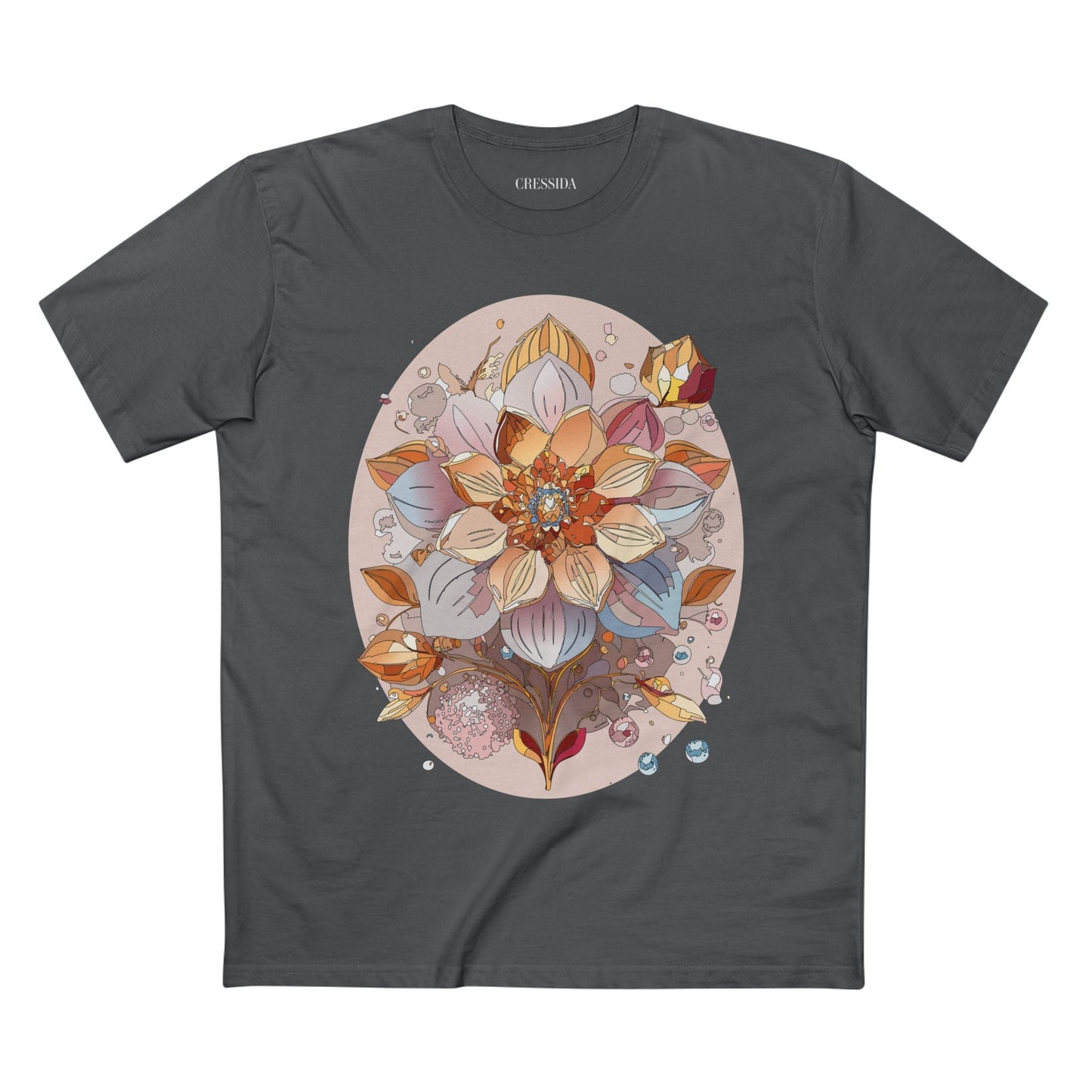 Floral Graphic T-Shirt Unisex 100 Cotton Art Design with Antique Flowers Tee 24