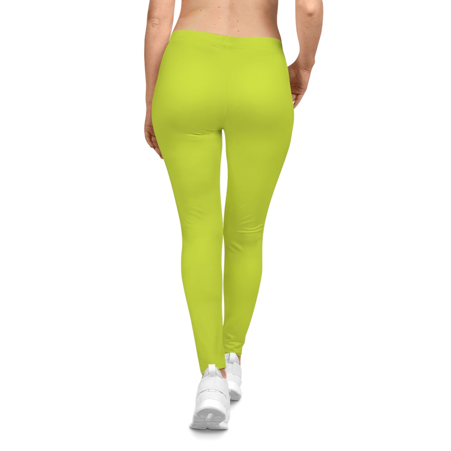 Bright Lime Color Women's Poly-Span Casual Leggings XS-2XL