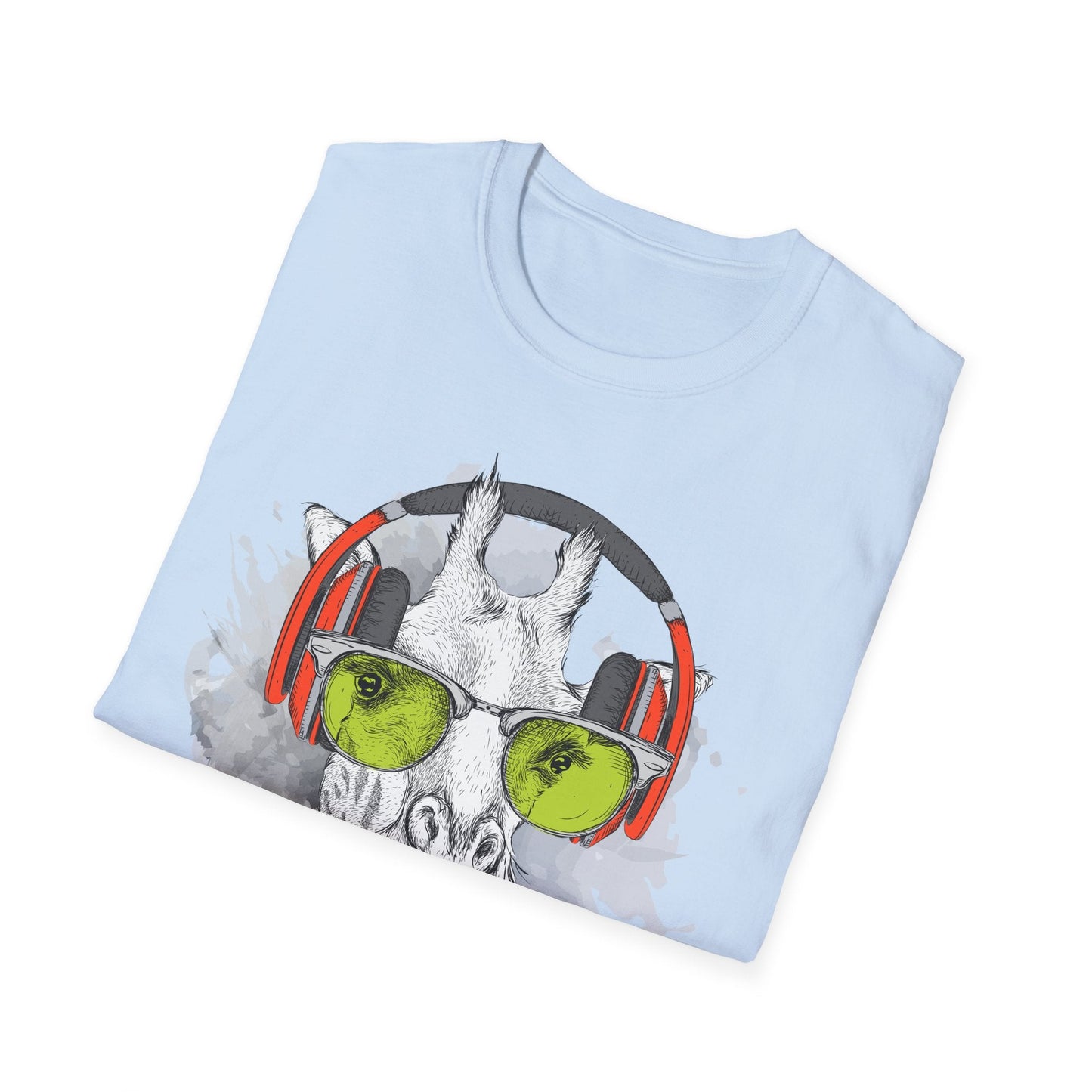 I Love Music Animals Shirt With Headphones Unisex Gildan Softstyle 100 Percent Ring Spun Cotton Tee