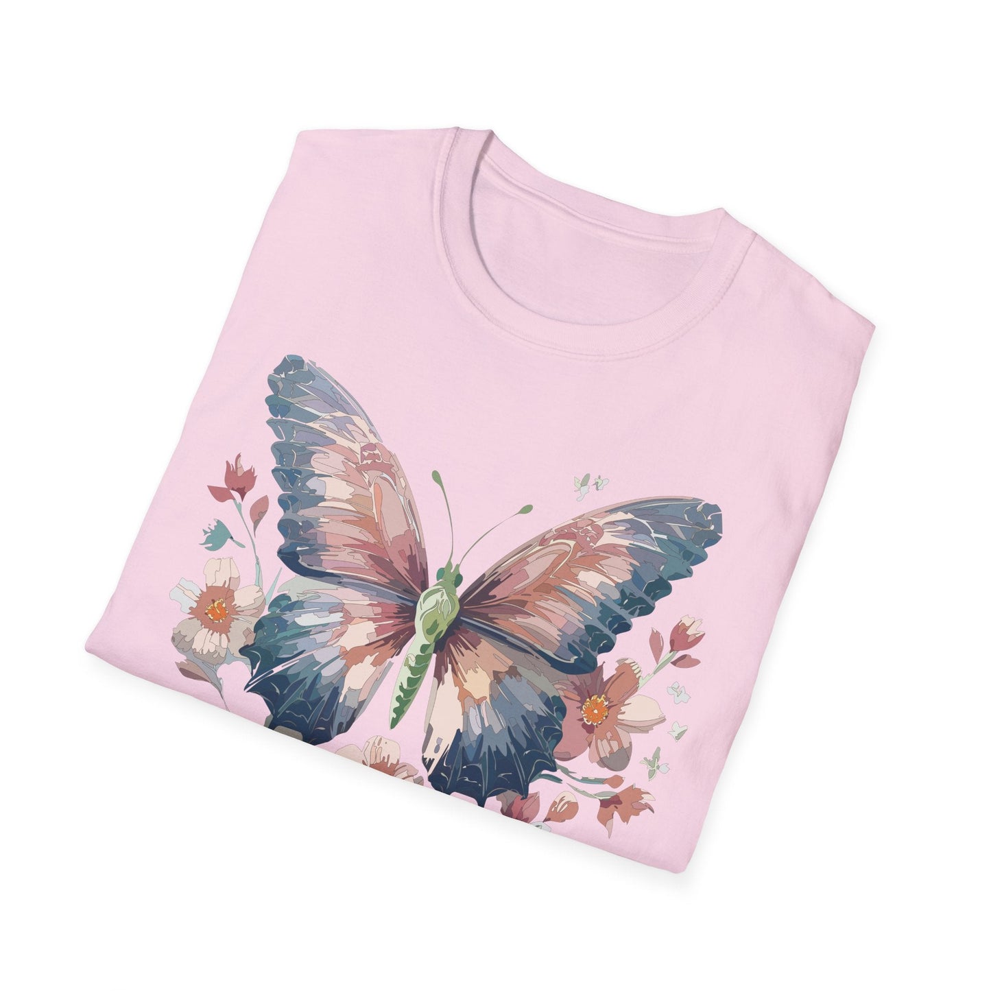 Butterfly Print T Shirt Monarch Unisex Gildan Softstyle 64000 Cotton Tee For Everyday Comfort