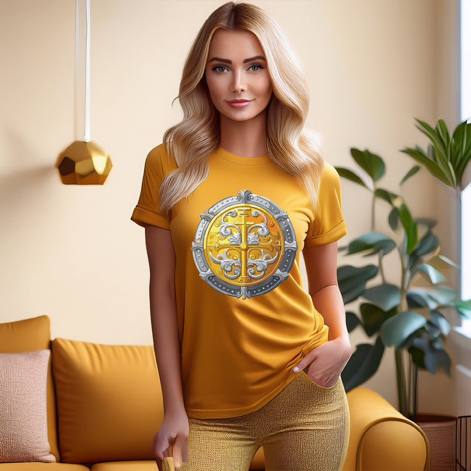 Antique Gold Coin Graphic Design T-Shirt Unisex 100 Cotton With Golden Print Artwork Tee 19