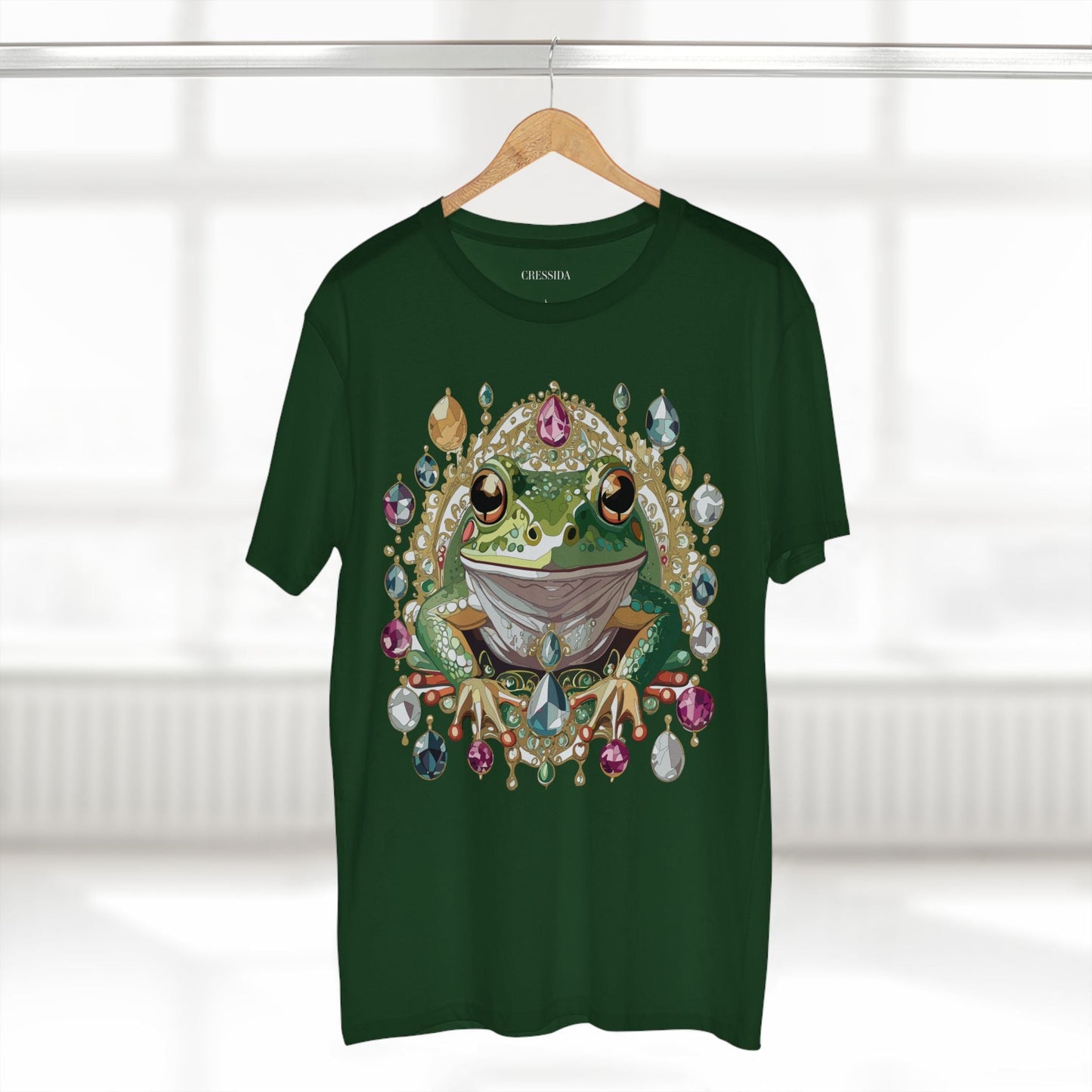 Frog Graphic Unisex 100 Cotton Tee With Unique Animal Golden Medallion Art Design 27