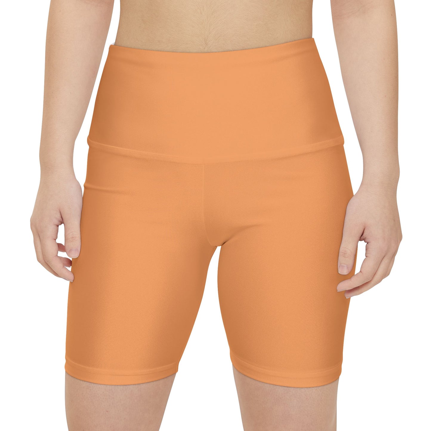 Sandy Gold Women's Workout Shorts — High-Waist Biker Shorts for Yoga & Running