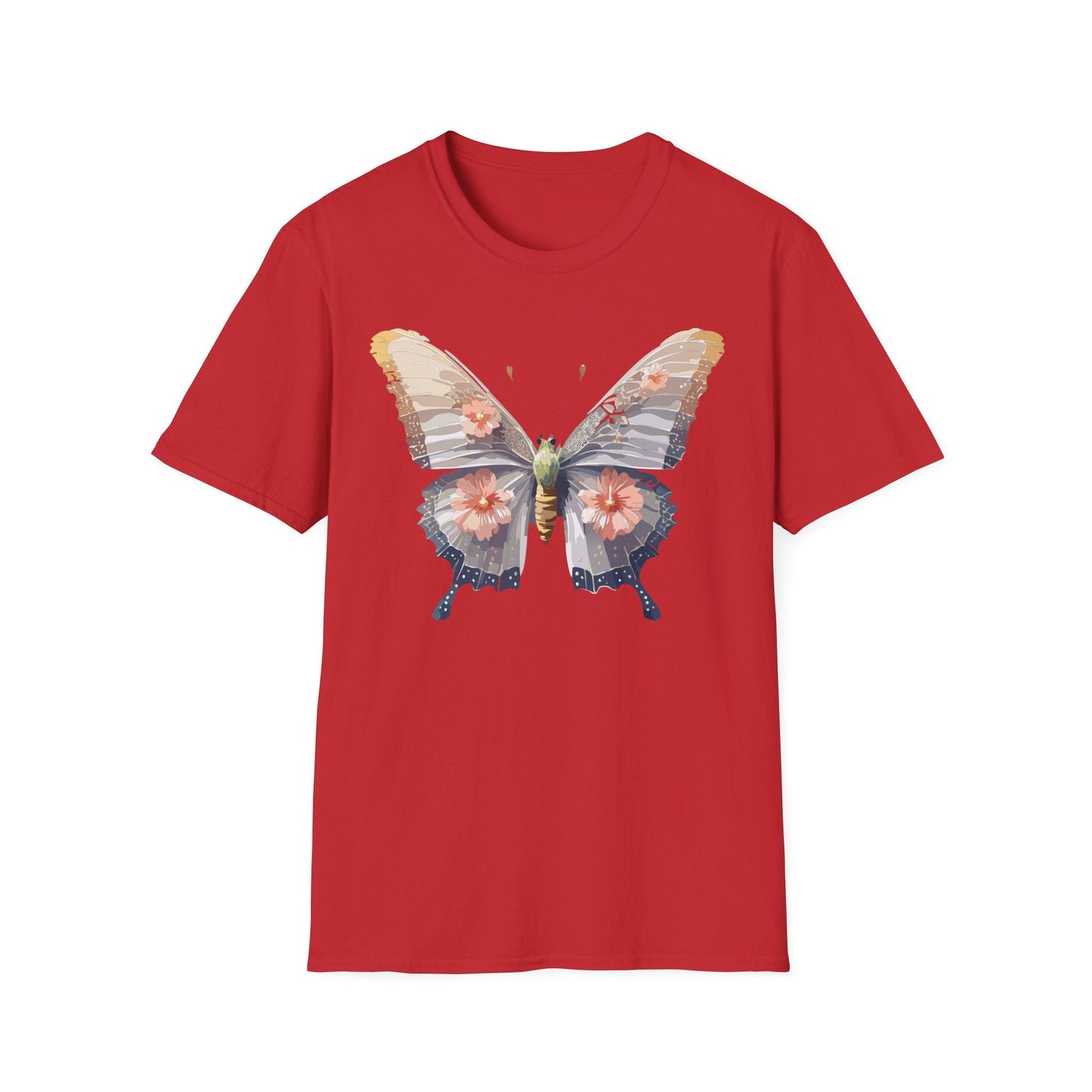 Butterfly T Shirt Unisex Monarch Design Gildan Softstyle 64000 100 Percent Ring Spun Cotton