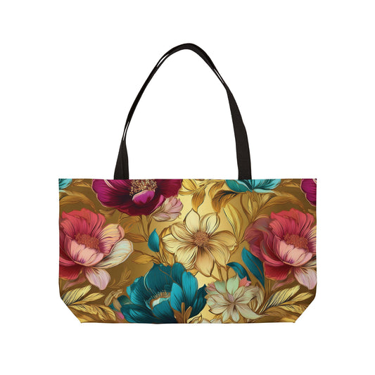 Floral Print Poly Canvas Weekender Bag 1