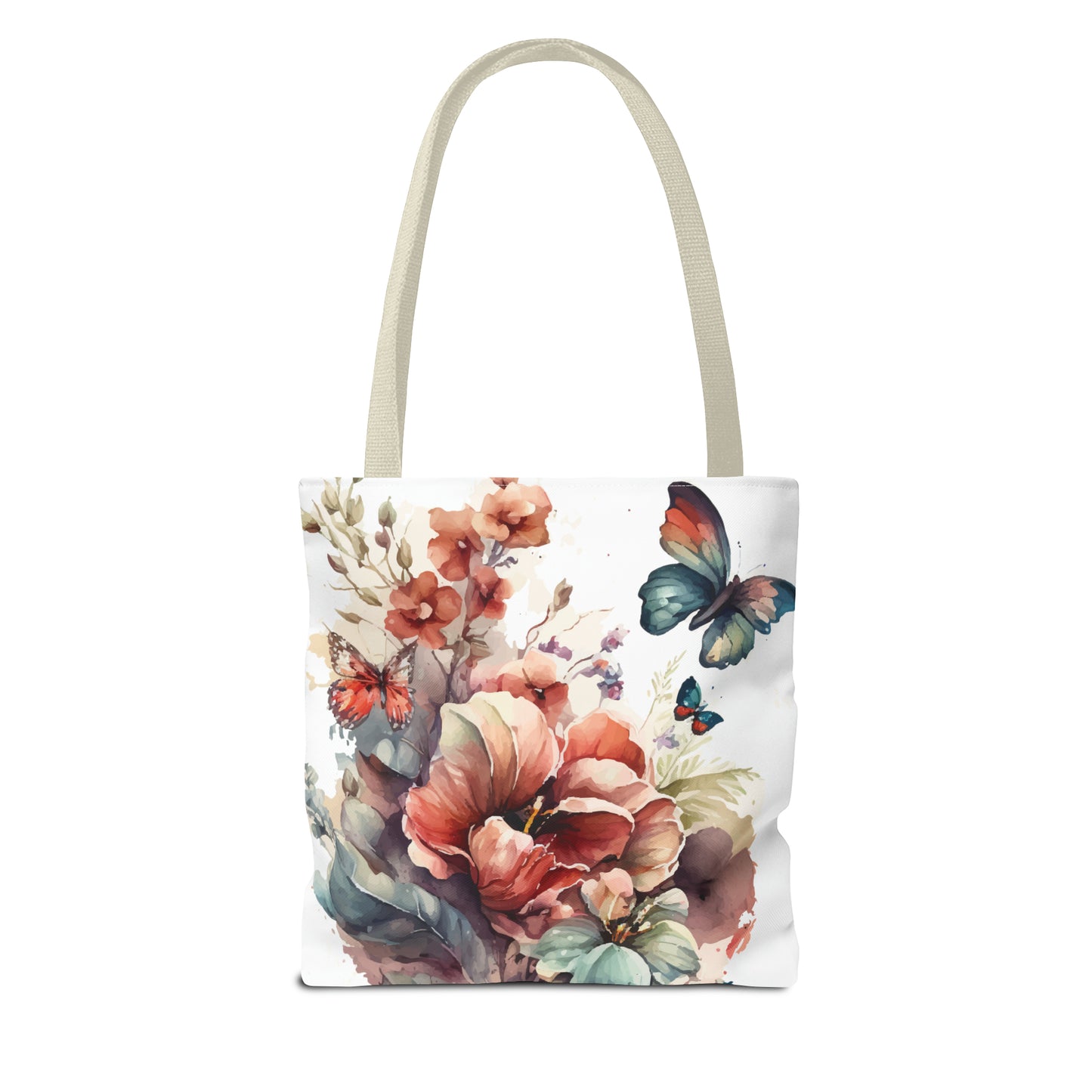 Bolsa de lona con estampado de mariposas 