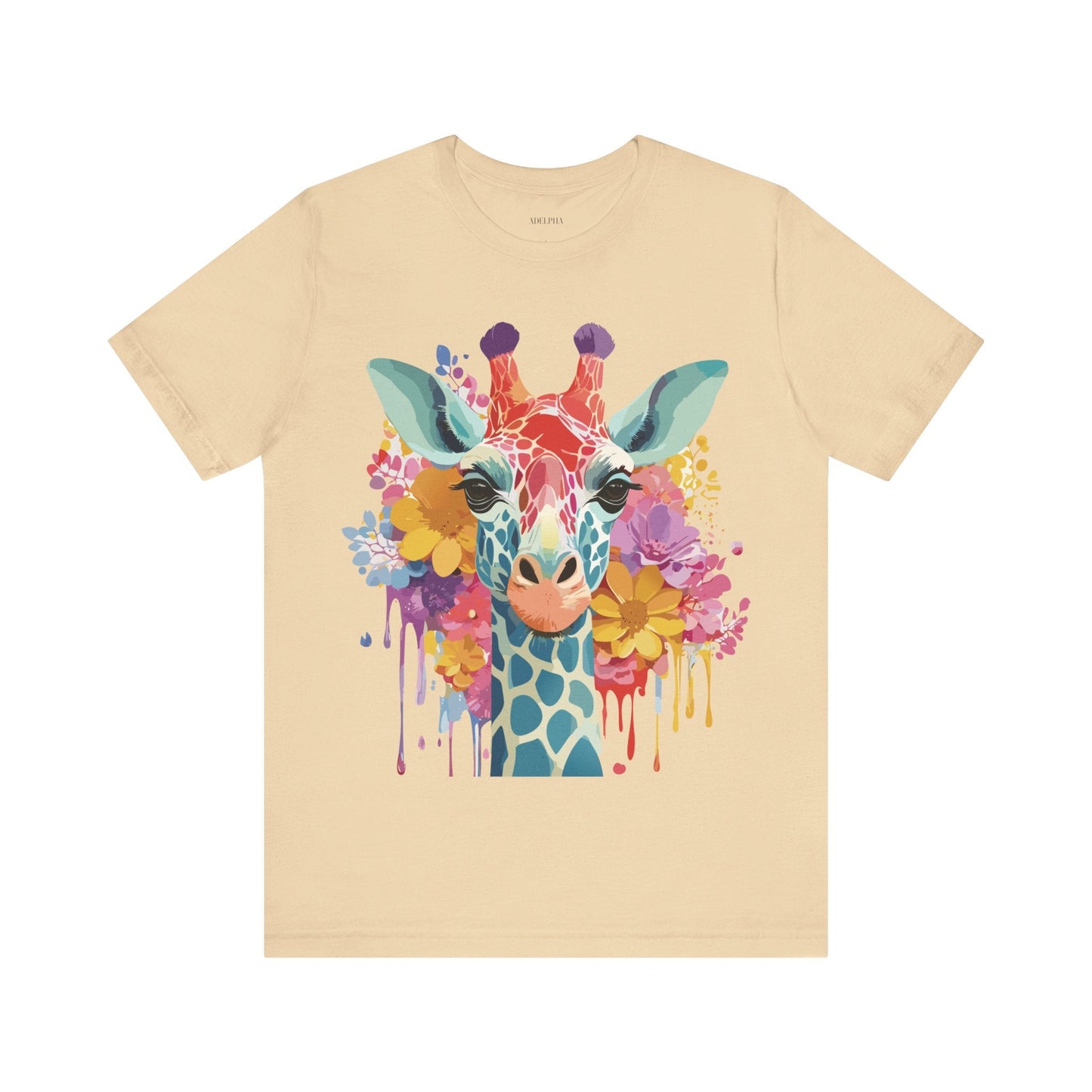 Giraffe Graphic Tee Unisex Vintage Inspired Art Design Adelpha Short Sleeve Shirt