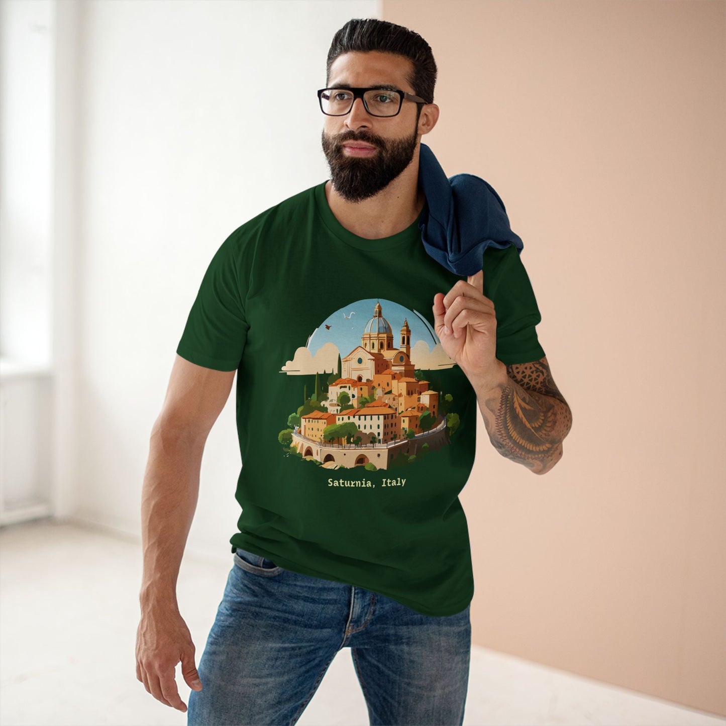 Italy Travel Shirt Unisex Premium Cotton Art Tee By Retro2Nova TT64 For Everyday Comfort