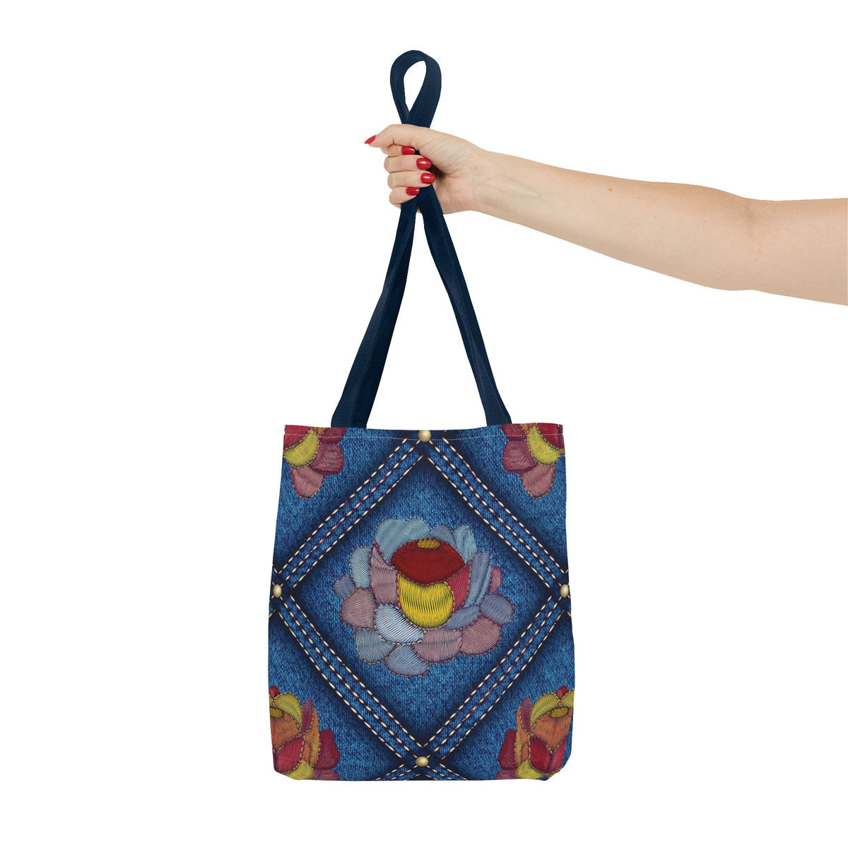 Denim Fabric Imitation Print Unisex Canvas Bag Poly Spun 3 Sizes Tote Bag 170