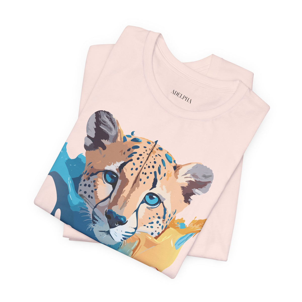 Cheetah Graphic Unisex Cotton Bella+Canvas Tee with Art Animal Design e5