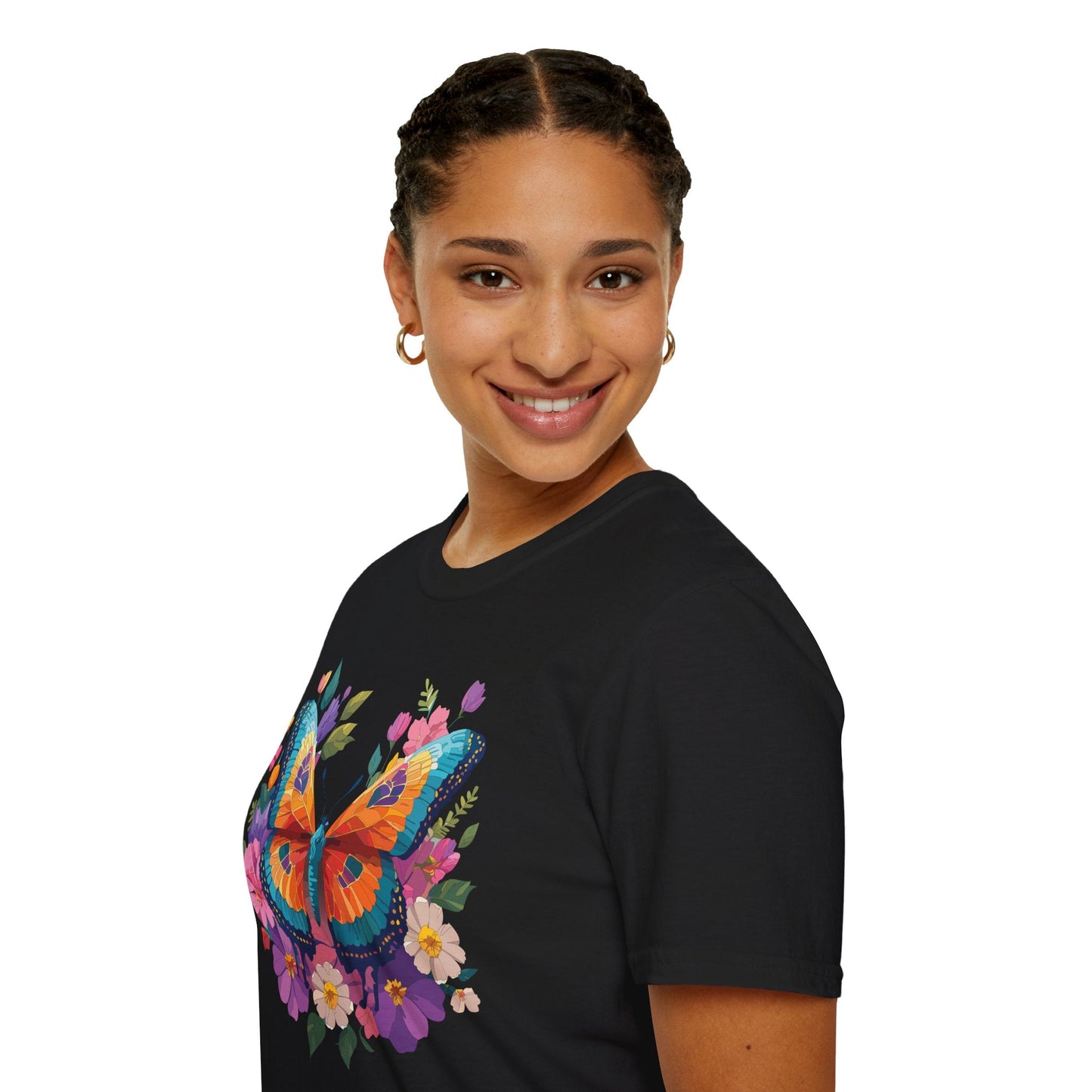 Butterfly Themed Unisex Softstyle T Shirt 100 Cotton Monarch Design Tee Gildan 64000