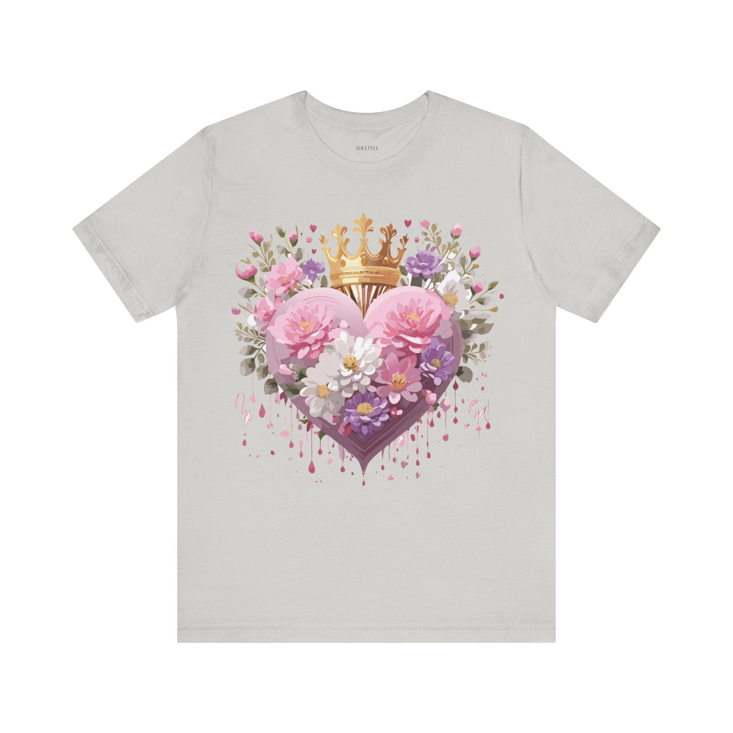 Valentine Day Graphic Unisex 100 Cotton Vintage Artwork with Love and Flower Design Tee 2