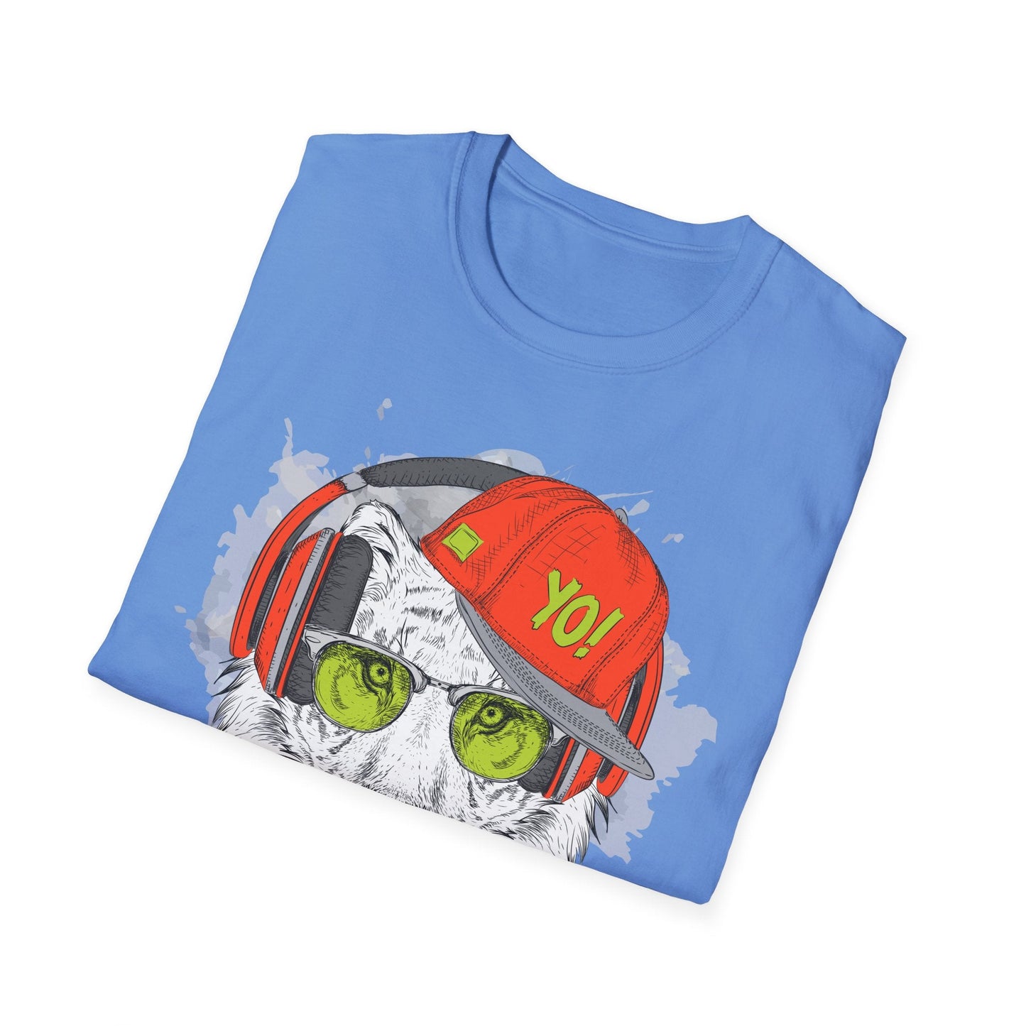 I Love Music Animals Shirt With Headphones Unisex Tee Gildan Softstyle 64000 Premium Comfort