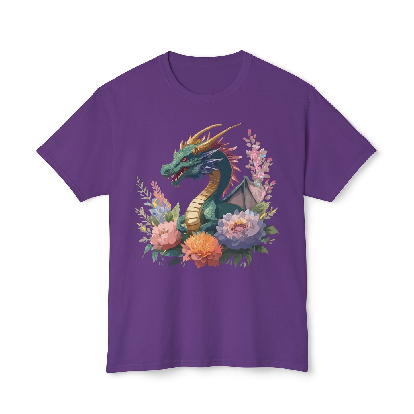 Dragon T-Shirt, Vintage Dragon Tee, Floral Tees, Dragon Art Design Shirt, Tee Shirt with Dragon 7