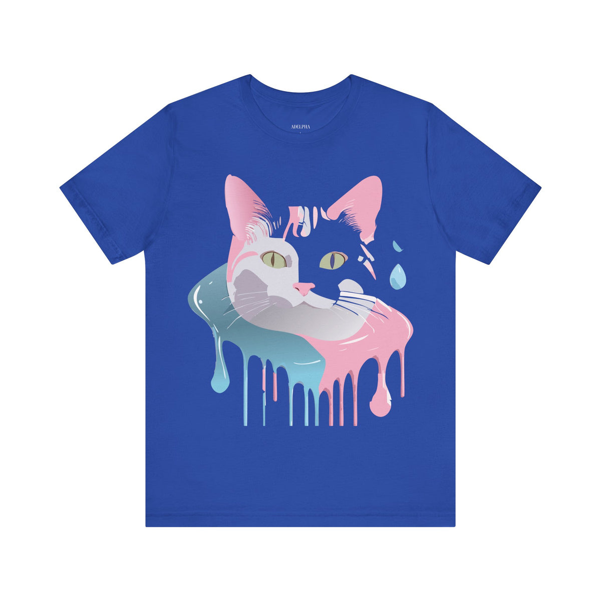 Cat Graphic Unisex Cotton Bella+Canvas Tee with Art Animal Design e106