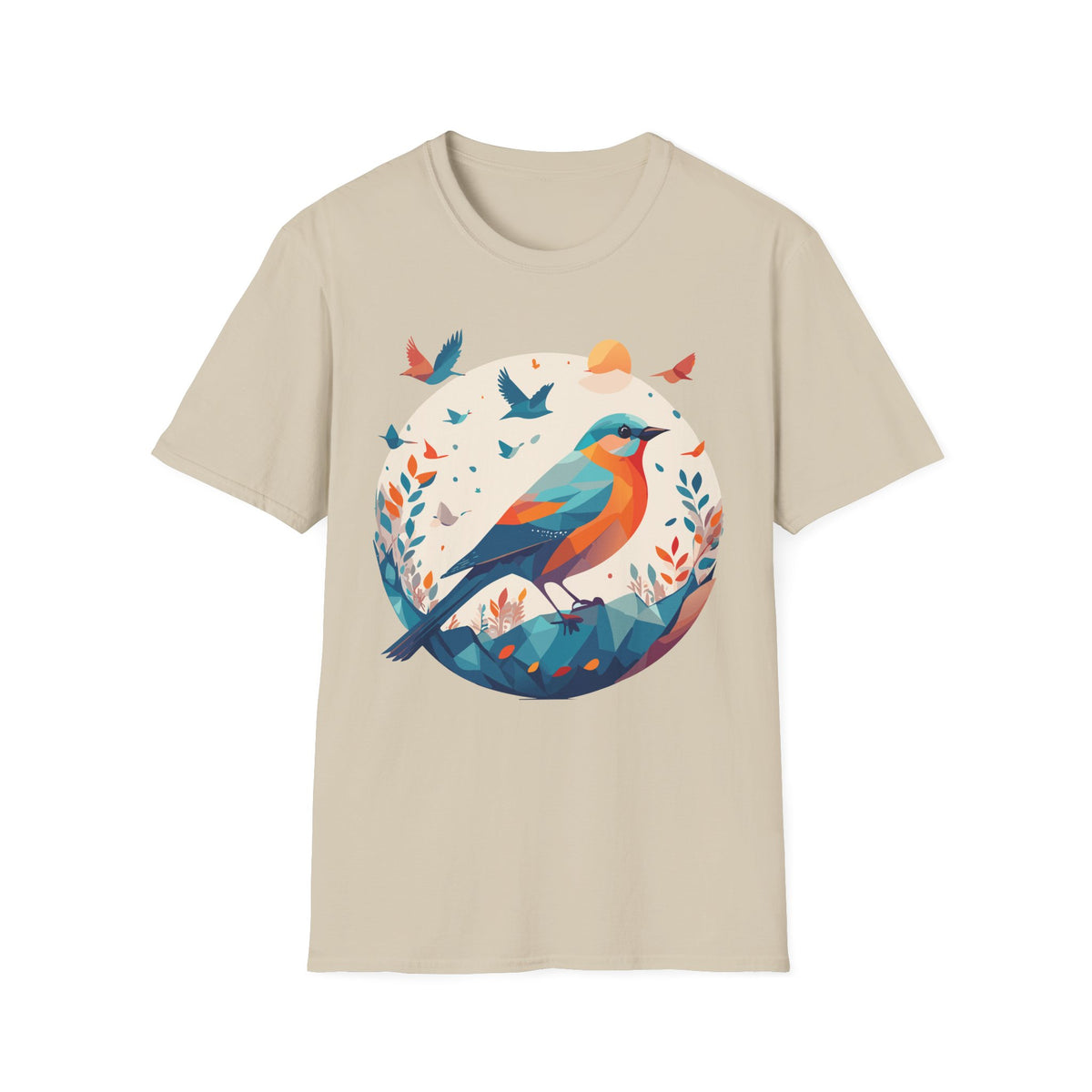 Colorful Geometric Bird T-Shirt | Vibrant Bird Illustration