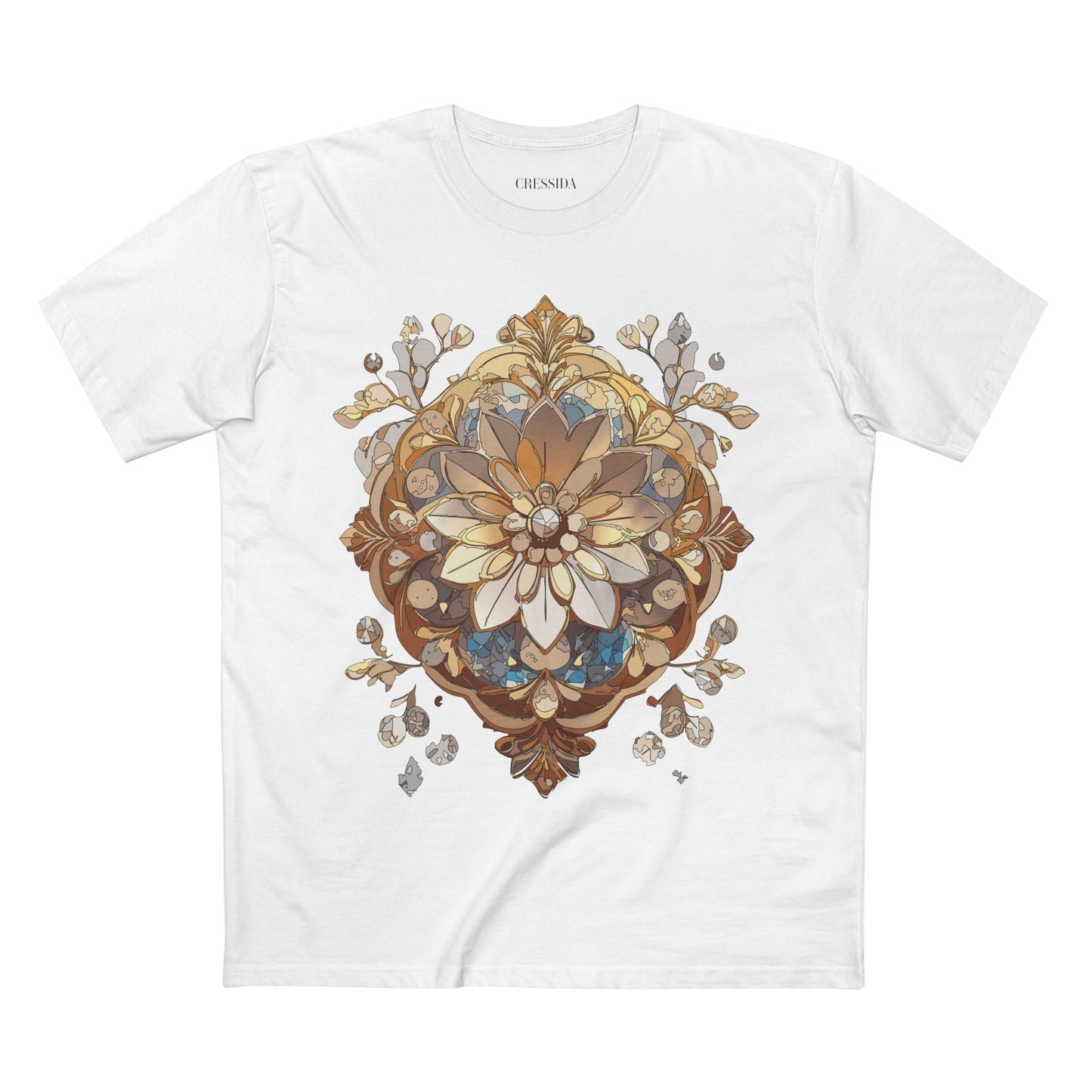 Floral Graphic T-Shirt Unisex 100 Cotton Art Design with Antique Flowers Tee 18