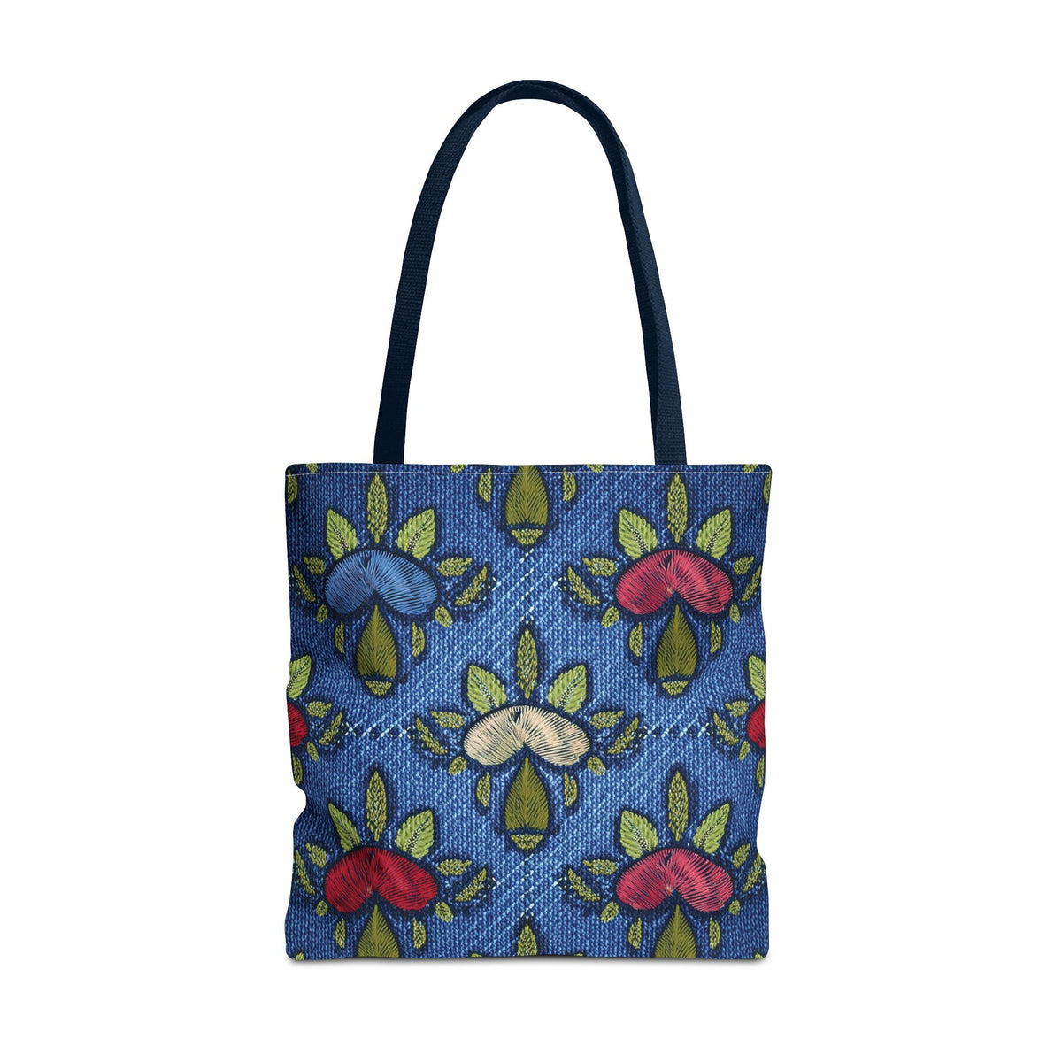 Denim Fabric Imitation Print Unisex Canvas Bag Poly Spun 3 Sizes Tote Bag 159-10