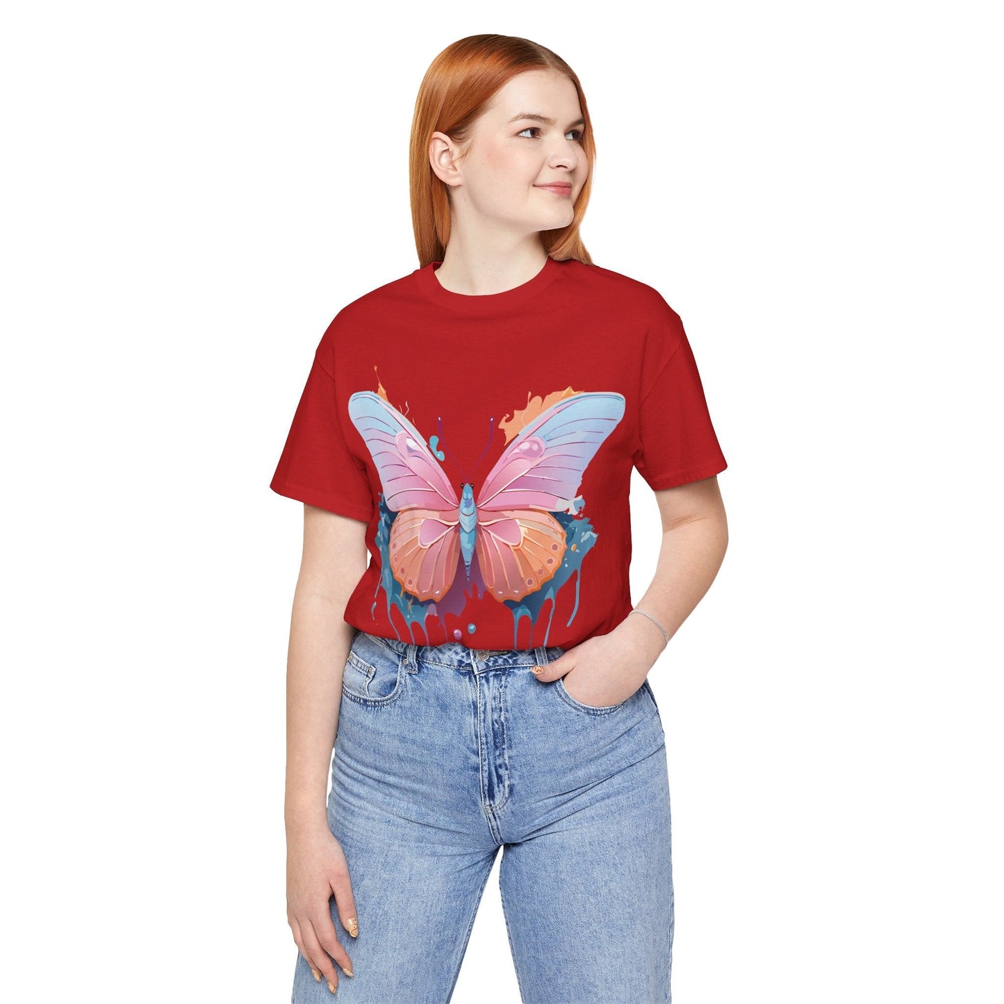 Butterfly Graphic Unisex 100 Cotton Lightweight Vintage Design Jersey Tee 88