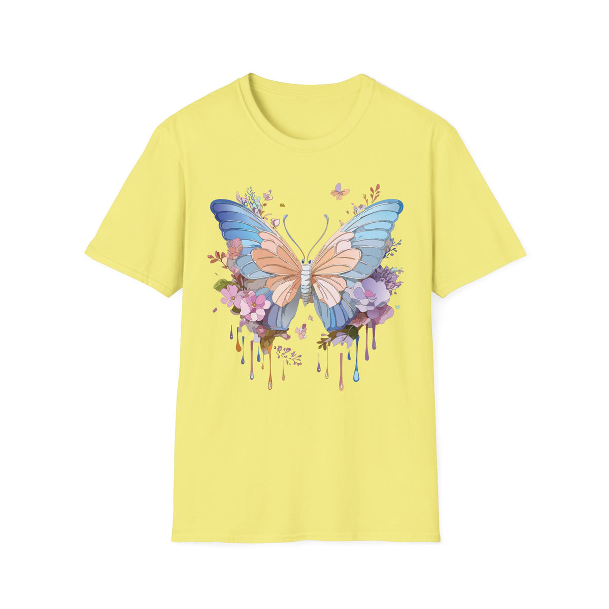 Butterfly Watercolor Tee — Pastel Floral Wings Graphic Tee Unisex 100 Cotton Gildan T-Shirt