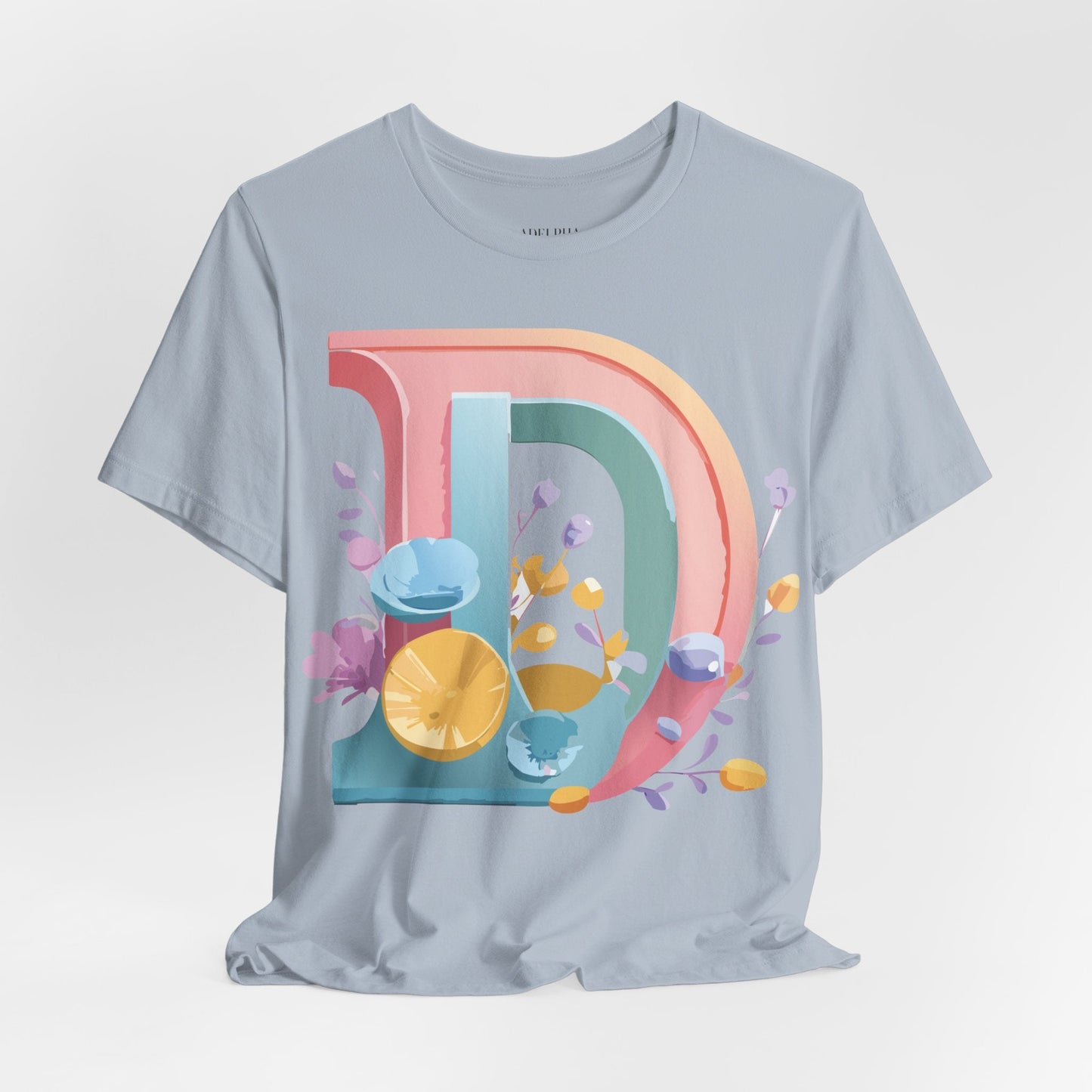 Adelpha Letter D Shirt Unisex Graphic Tee Short Sleeve Vintage Inspired Art Design