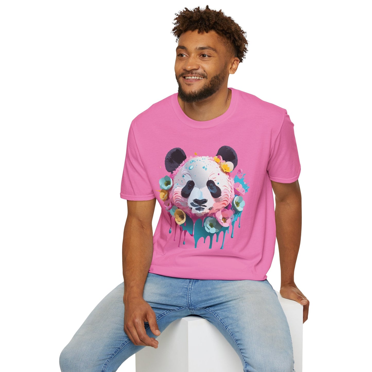 Panda Shirt Unisex T Shirt Graphic Tee Animal Print Gildan Softstyle 64000 100 Percent Cotton