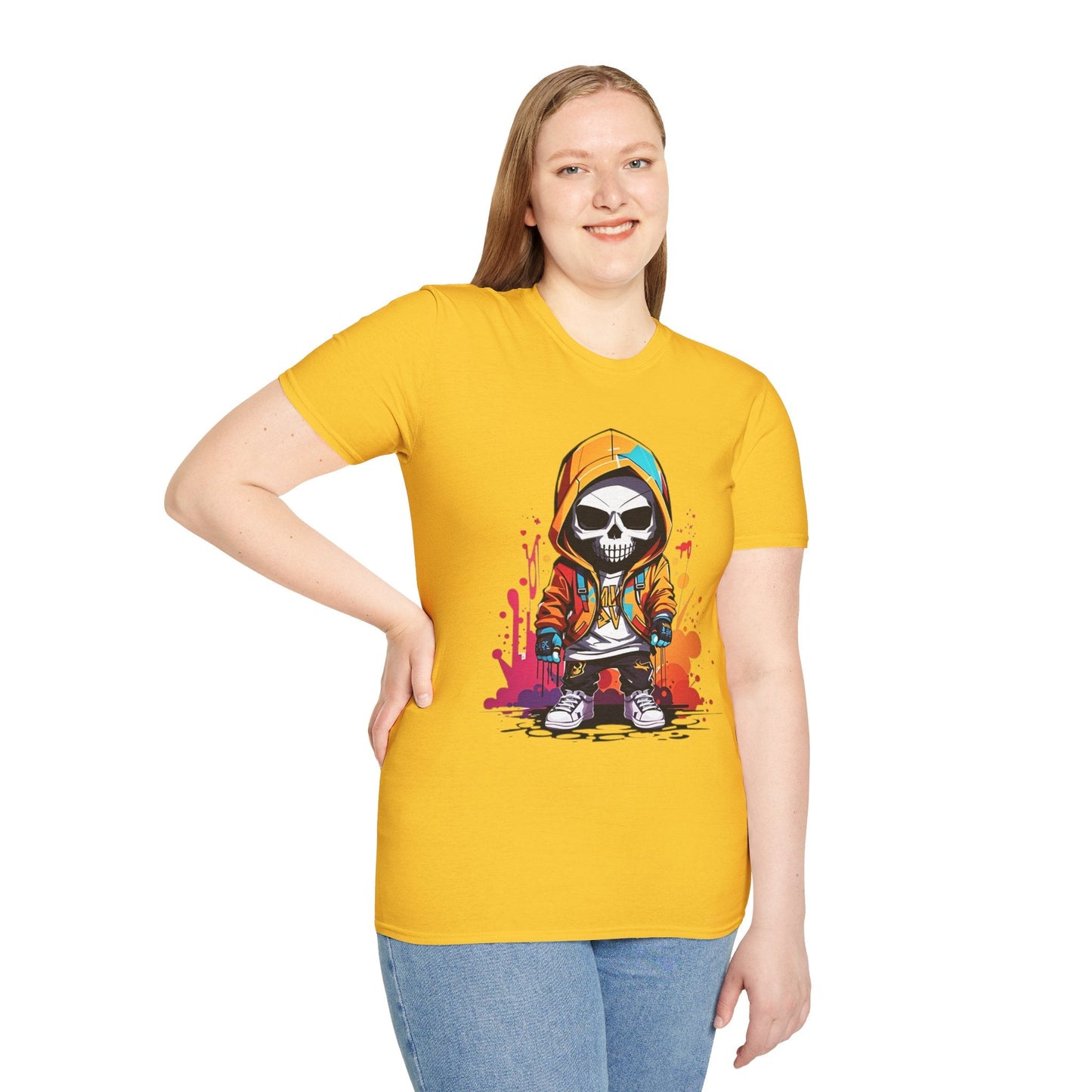 Skull Shirt Unisex Skeleton Graphic Tee Gildan Softstyle 64000 100 Percent Cotton