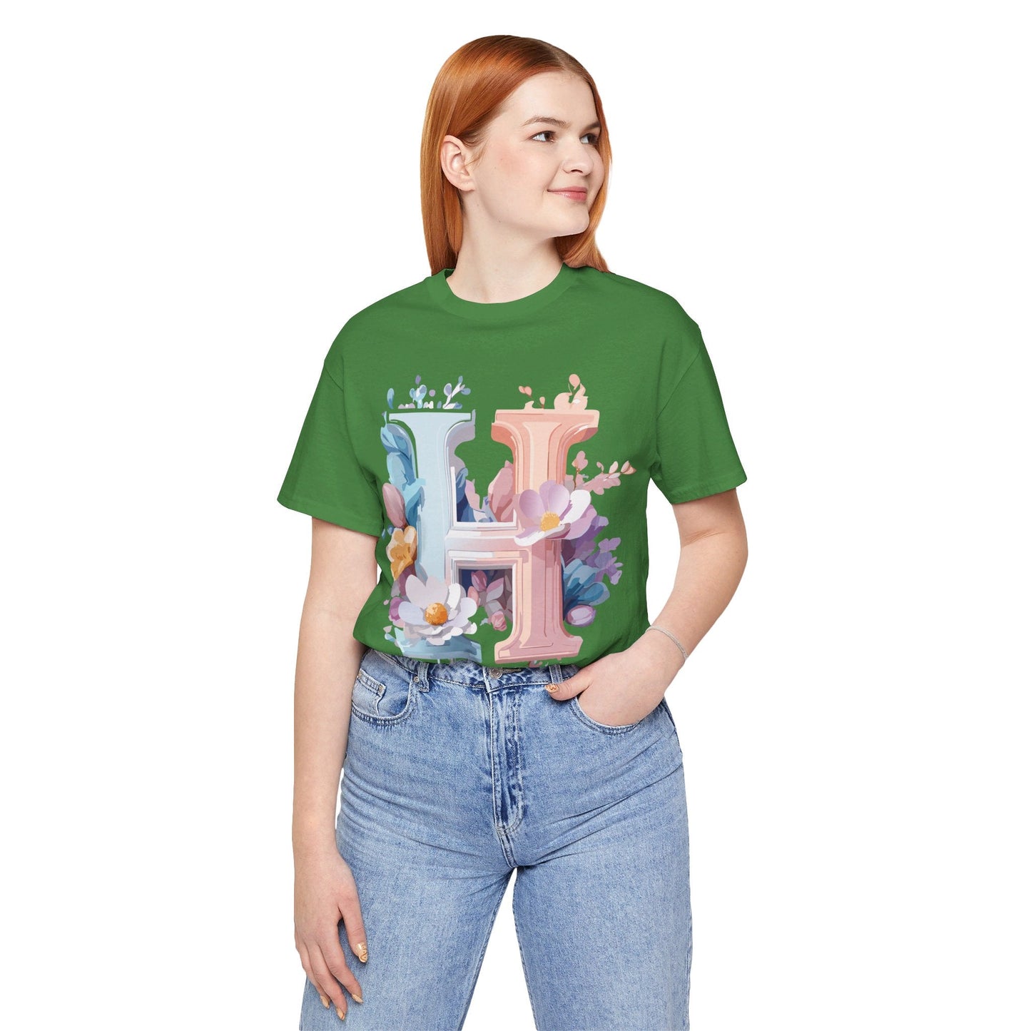 Letter H Shirt Graphic Tee Unisex Short Sleeve Premium Vintage Inspired Artwork Adelpha