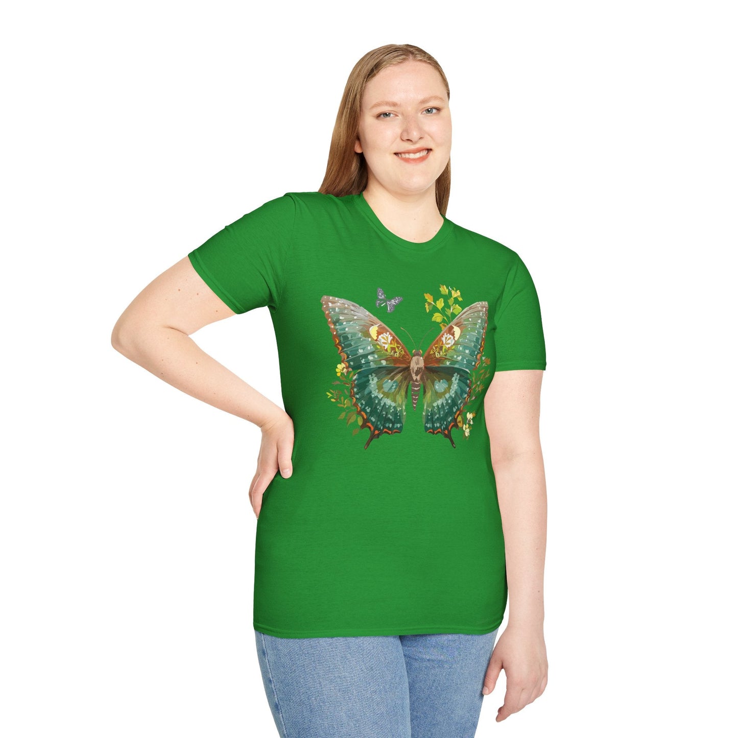 Butterfly Shirt Unisex T Shirt Monarch Print Gildan Softstyle 64000 Comfortable Everyday Wear