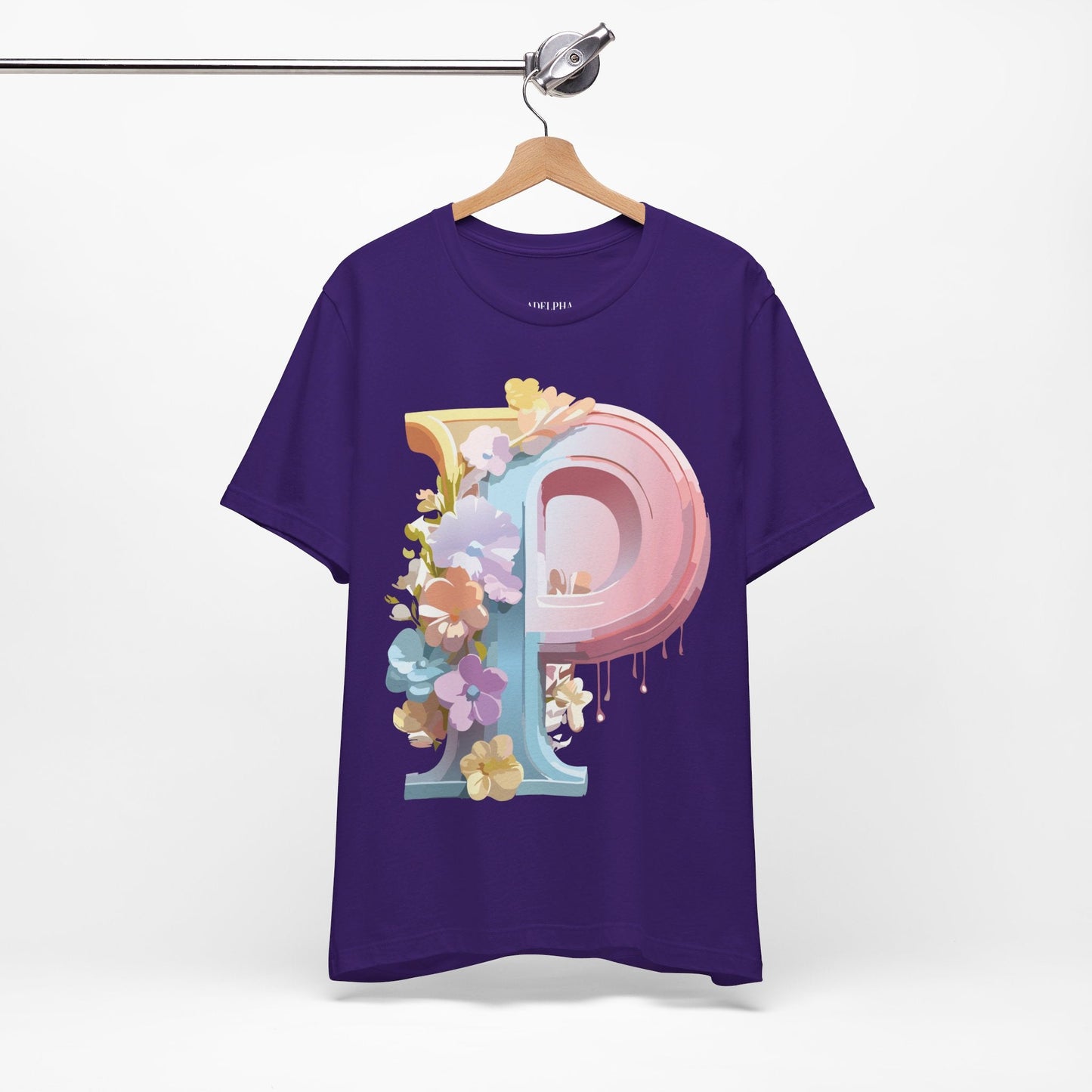 Letter P Shirt Graphic Tee Unisex Jersey Short Sleeve Adelpha Vintage Inspired Artwork