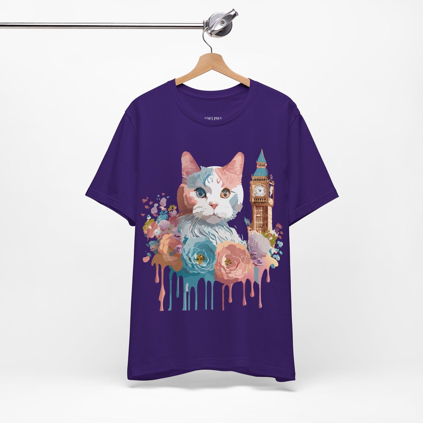 Unisex Cat Graphic Tee With Vintage Inspired Art By Adelpha Brand