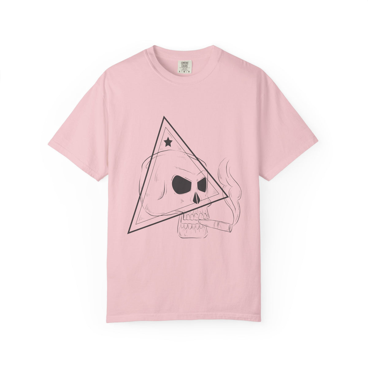 Unisex Cotton Short Sleeve T-Shirt with Skull Graphic Design