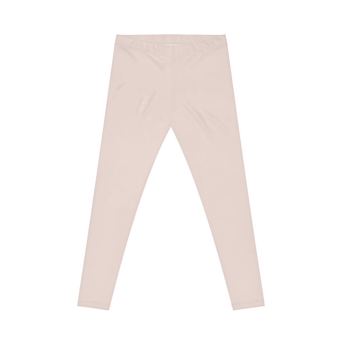 Almond Milk Beige Color Women's Poly-Span Casual Leggings XS-2XL