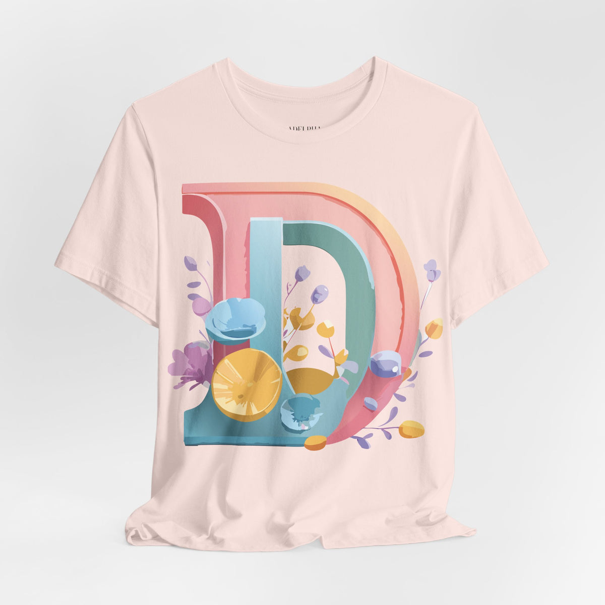 Letter D Graphic Unisex Cotton Bella+Canvas Tee with Art Letter Design