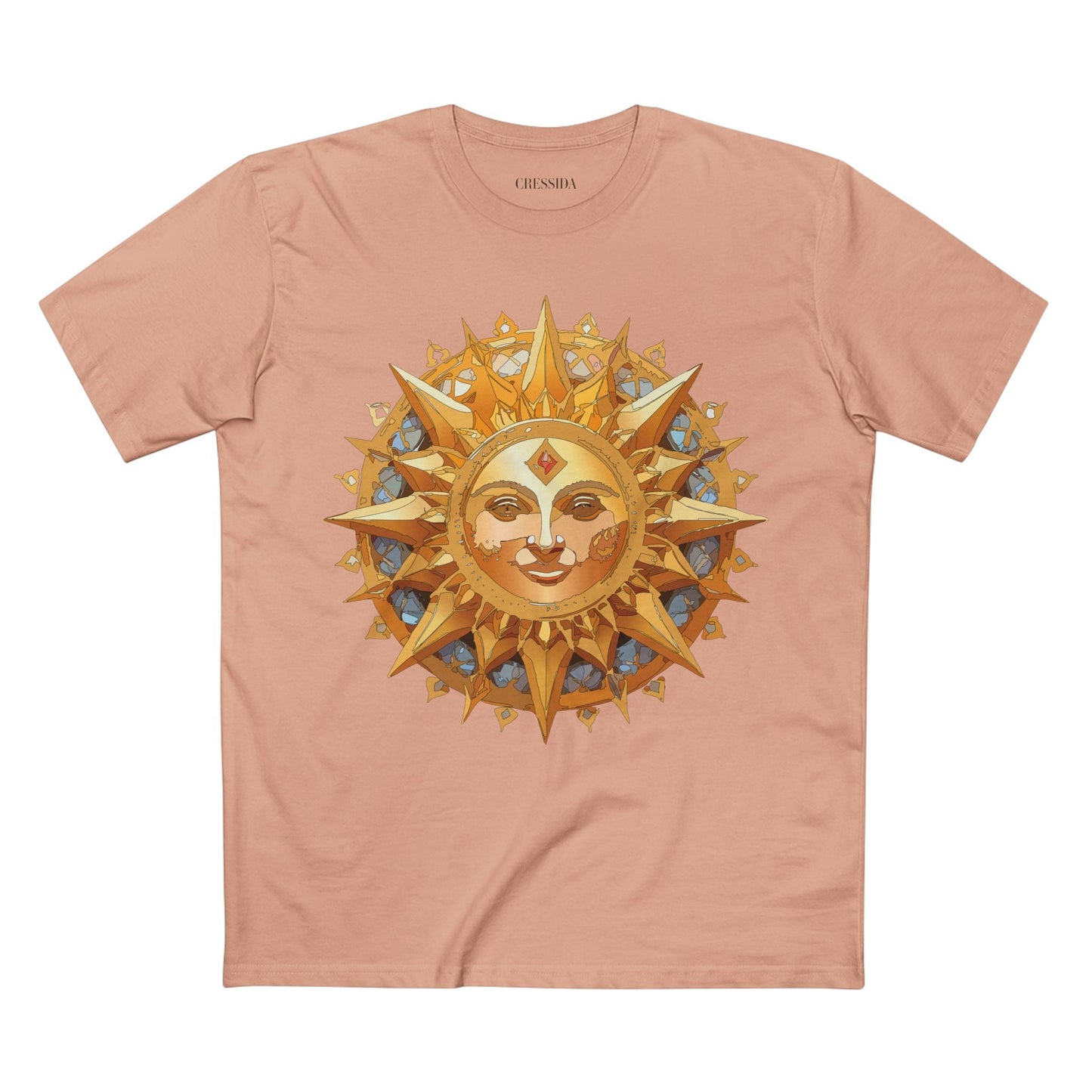 Gold Sun Graphic Unisex 100 Cotton T-Shirt with Golden Art Design 18
