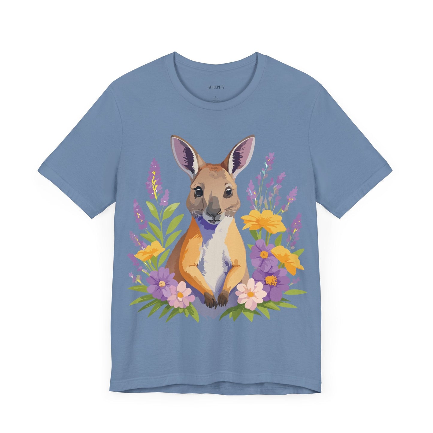 Adelpha Vintage Inspired Graphic Tee Kangaroo Artwork Unisex Jersey Short Sleeve T Shirt