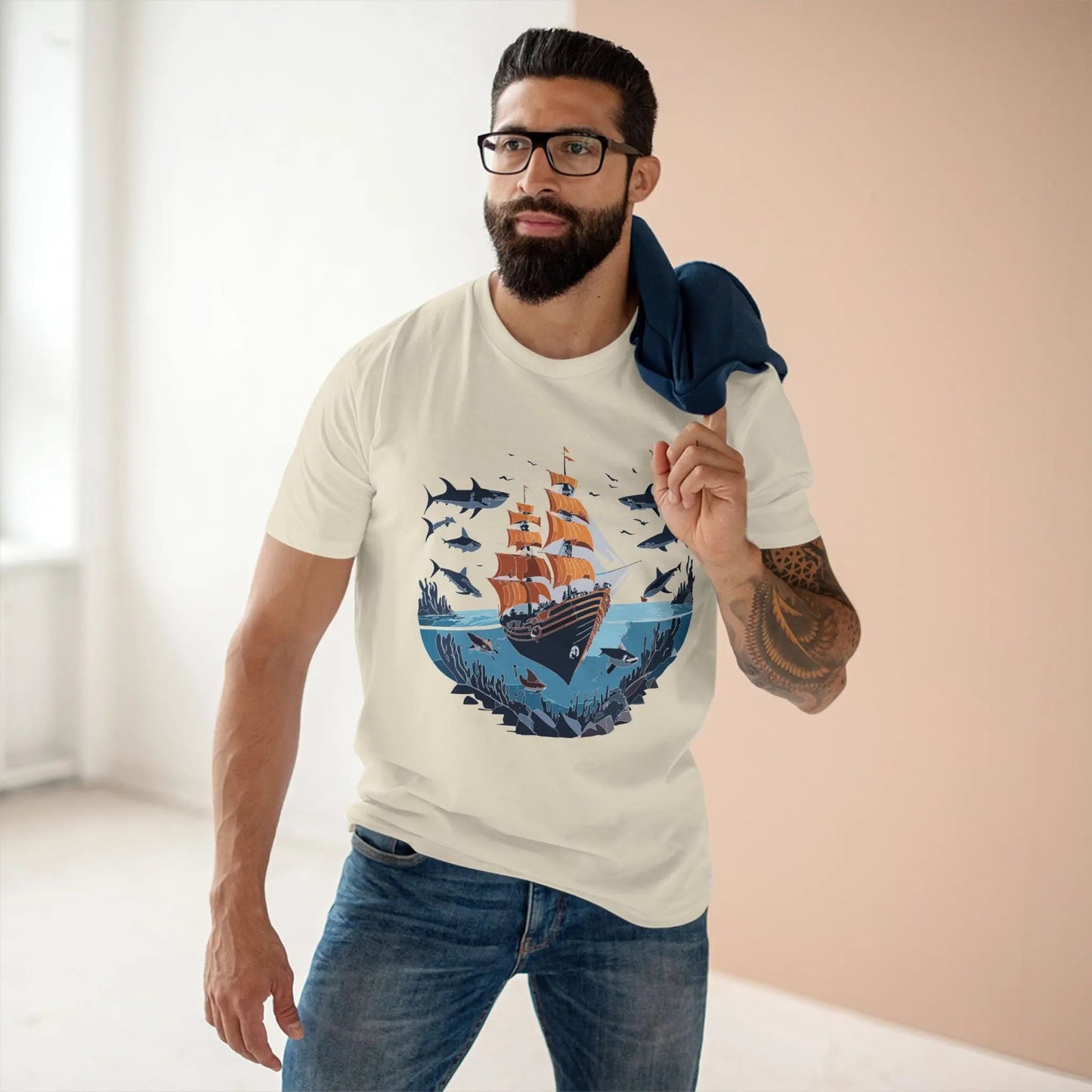 Ocean Coast Graphic Unisex 100 Cotton Staple Tee 30