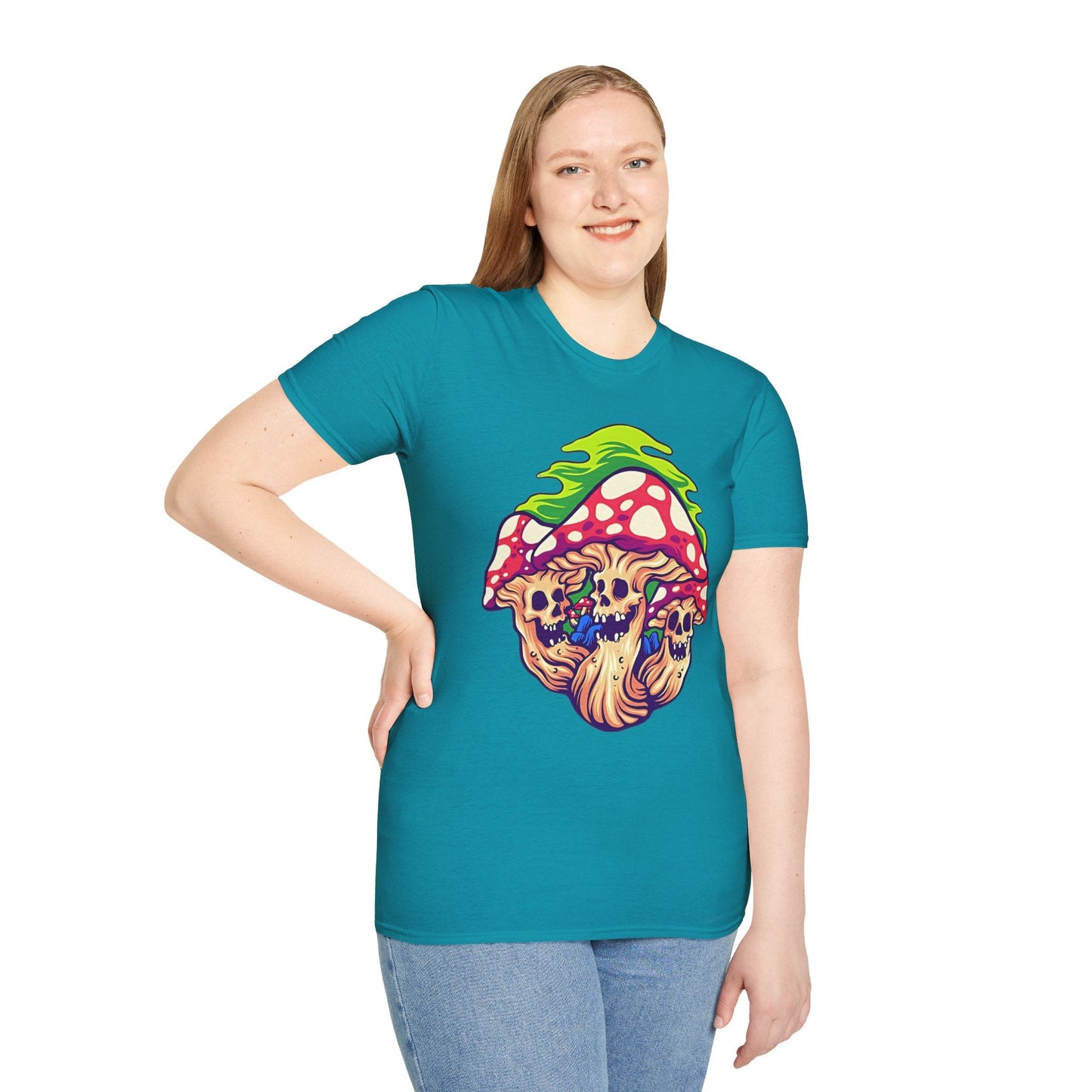 Mashroom Tee Shirt Unisex Softstyle Gildan 64000 Cotton With Funny Mashroom Design